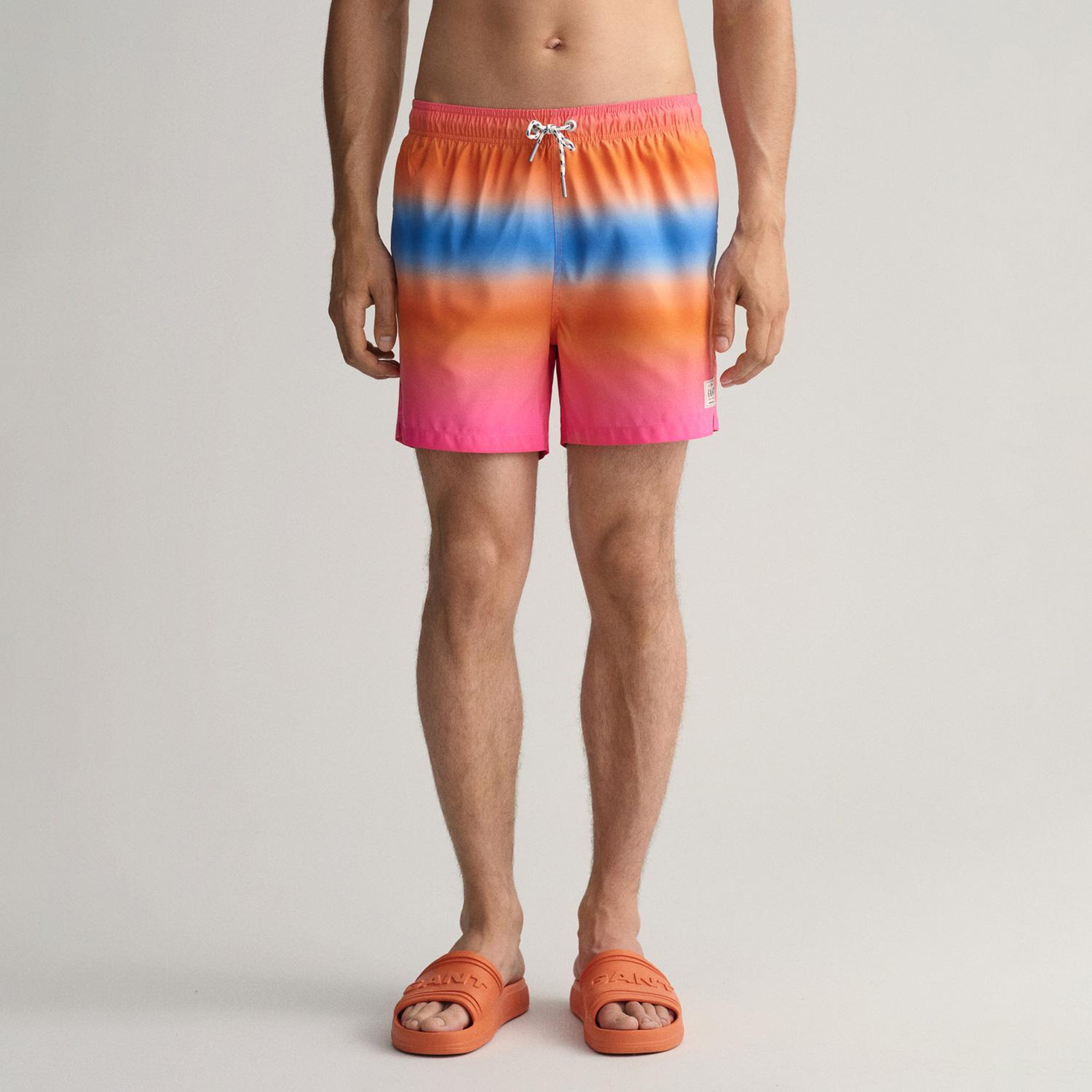 GANT Erkek Pembe Classic Fit Desenli Mayo Şort