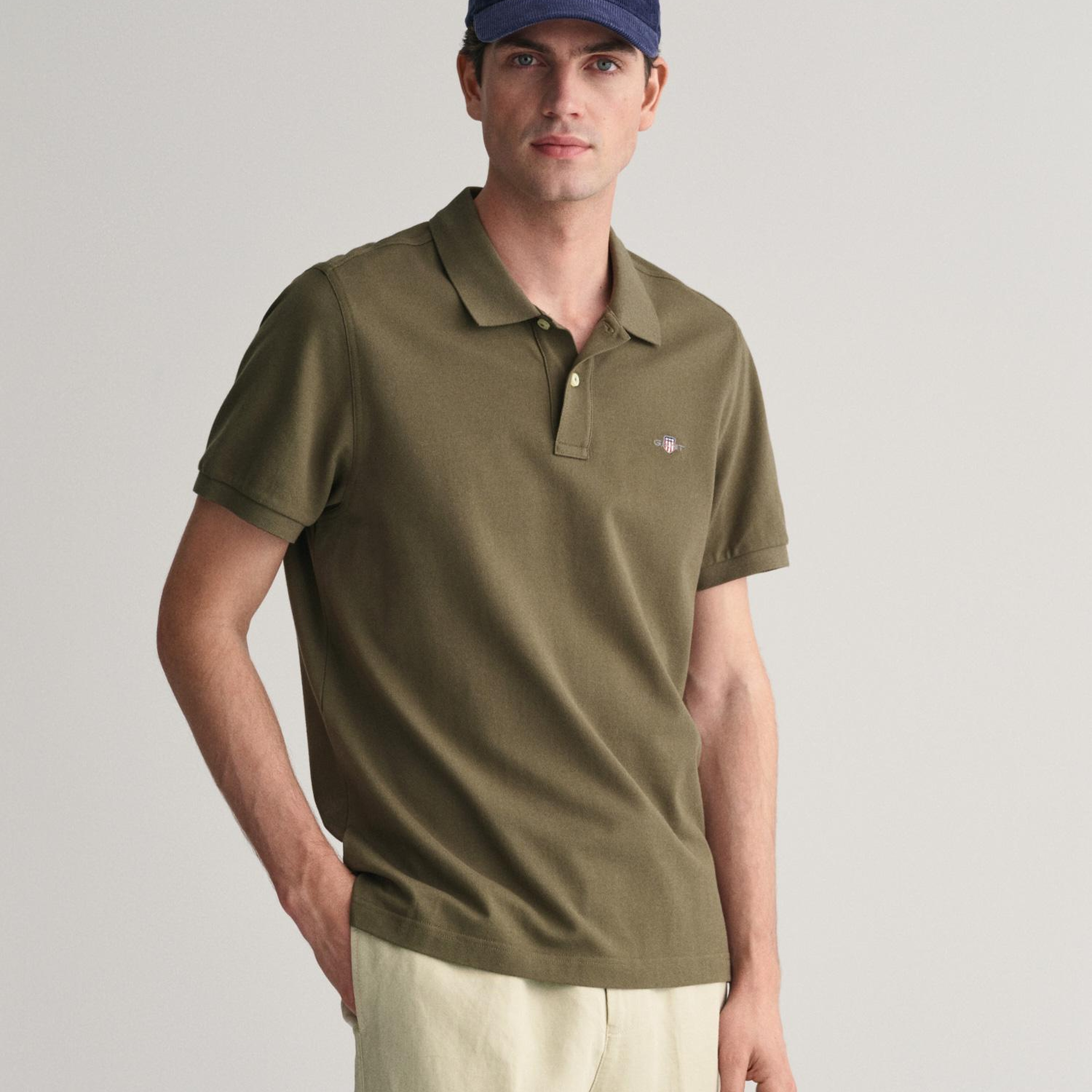 GANT Erkek Yeşil Regular Fit Polo