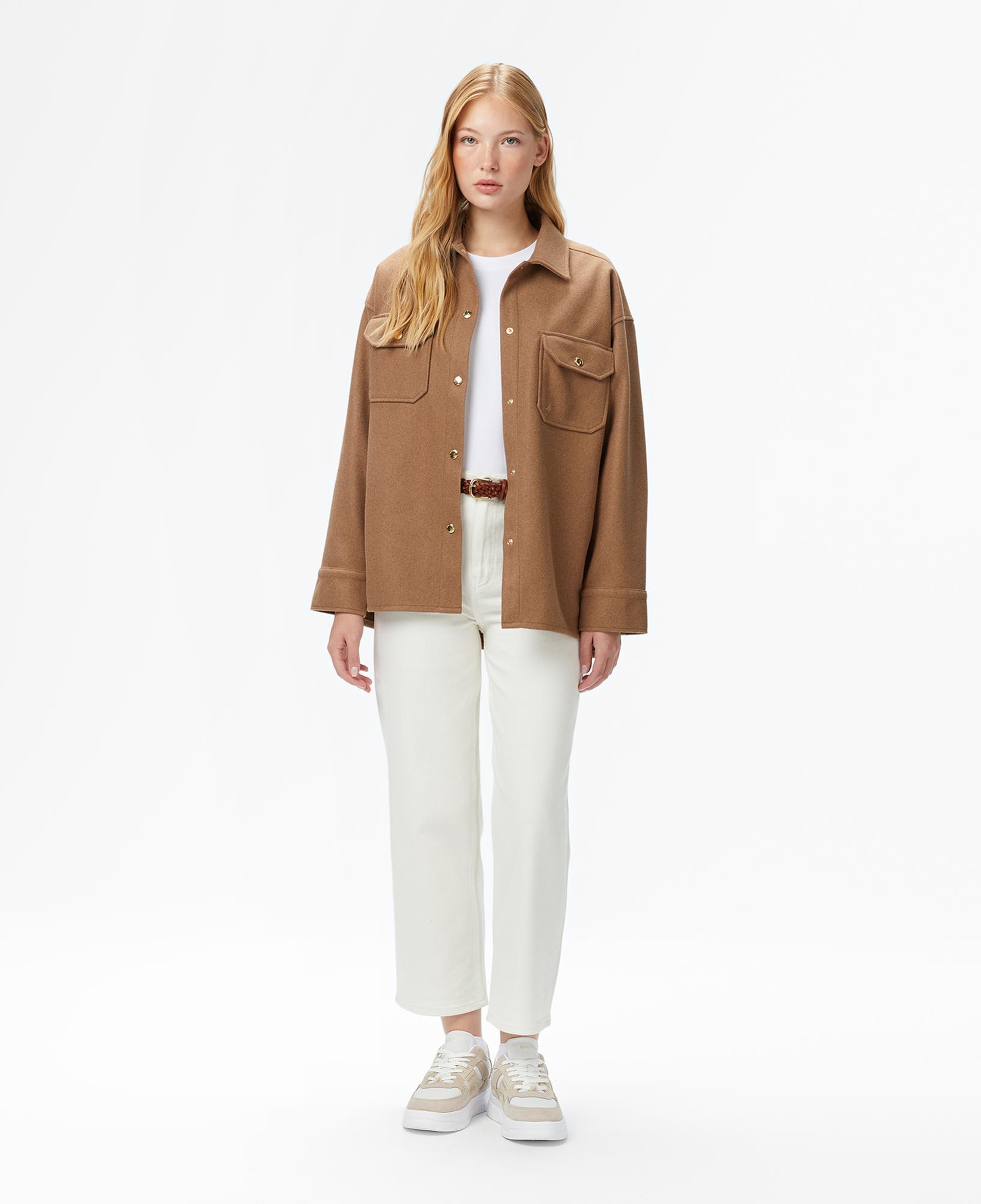 Nautica Kadın Kahverengi Regular Fit Gömlek