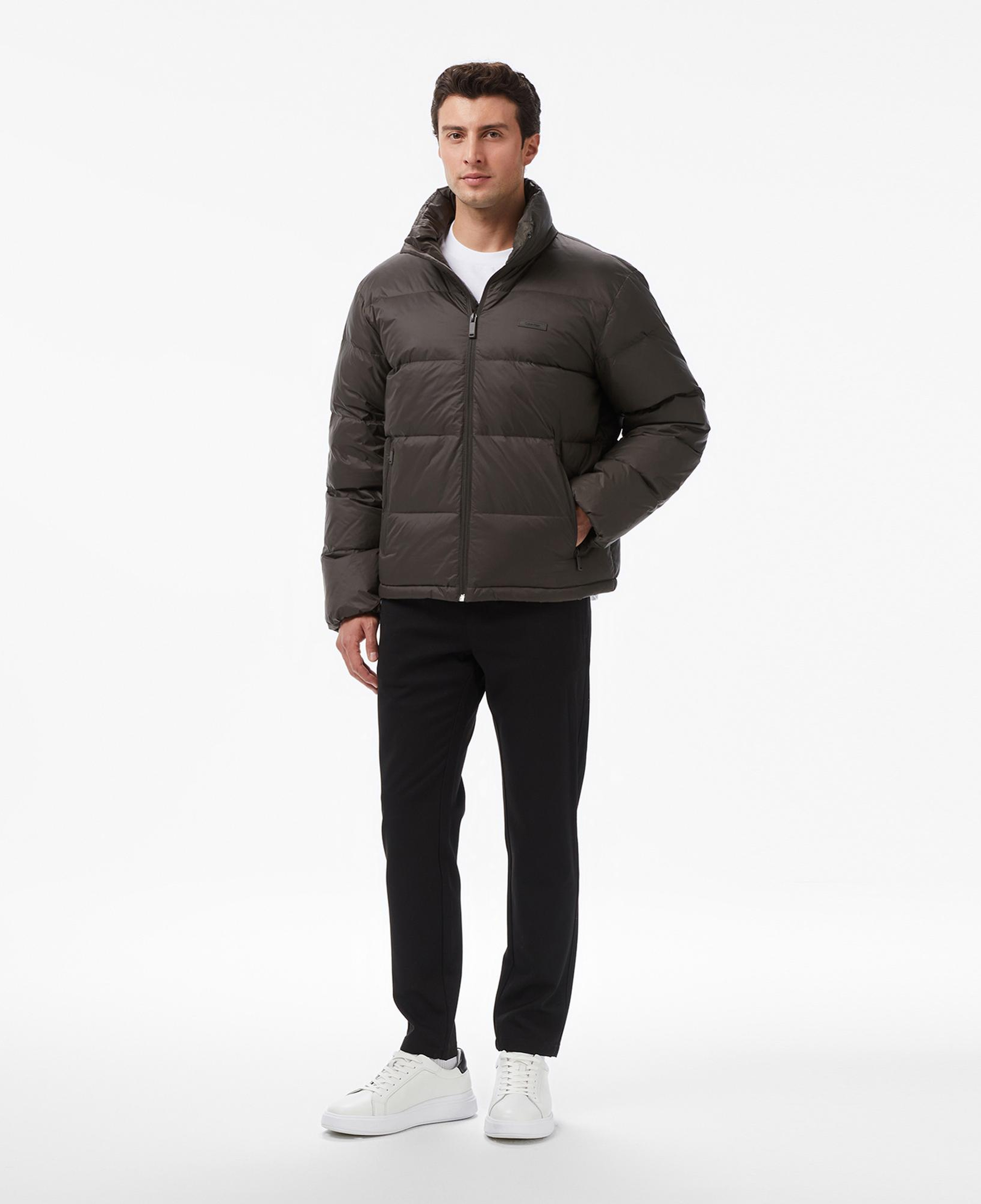 Calvin Klein Nylon Down Puffer Erkek Gri Mont