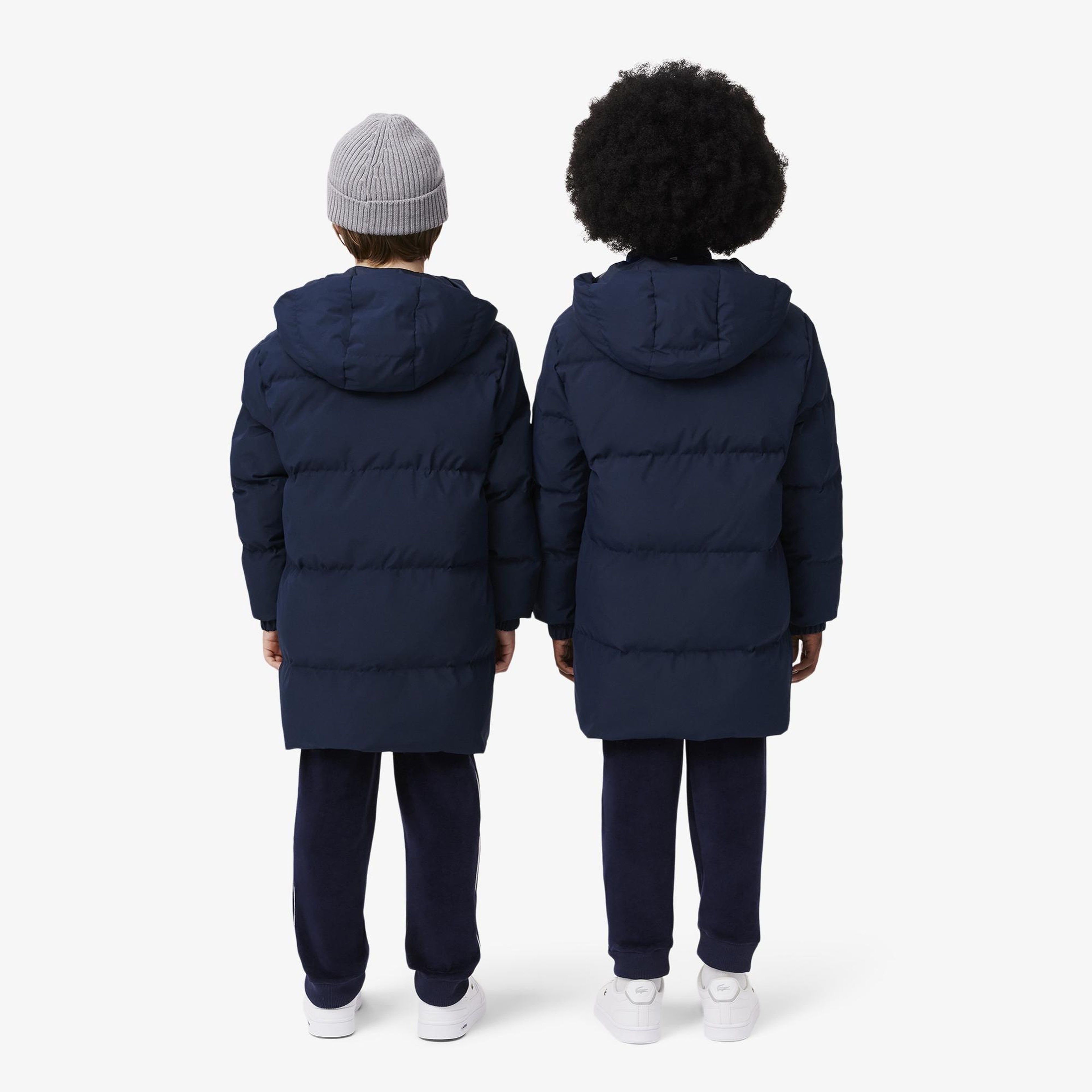 Lacoste Çocuk Kapüşonlu Lacivert Şişme Mont