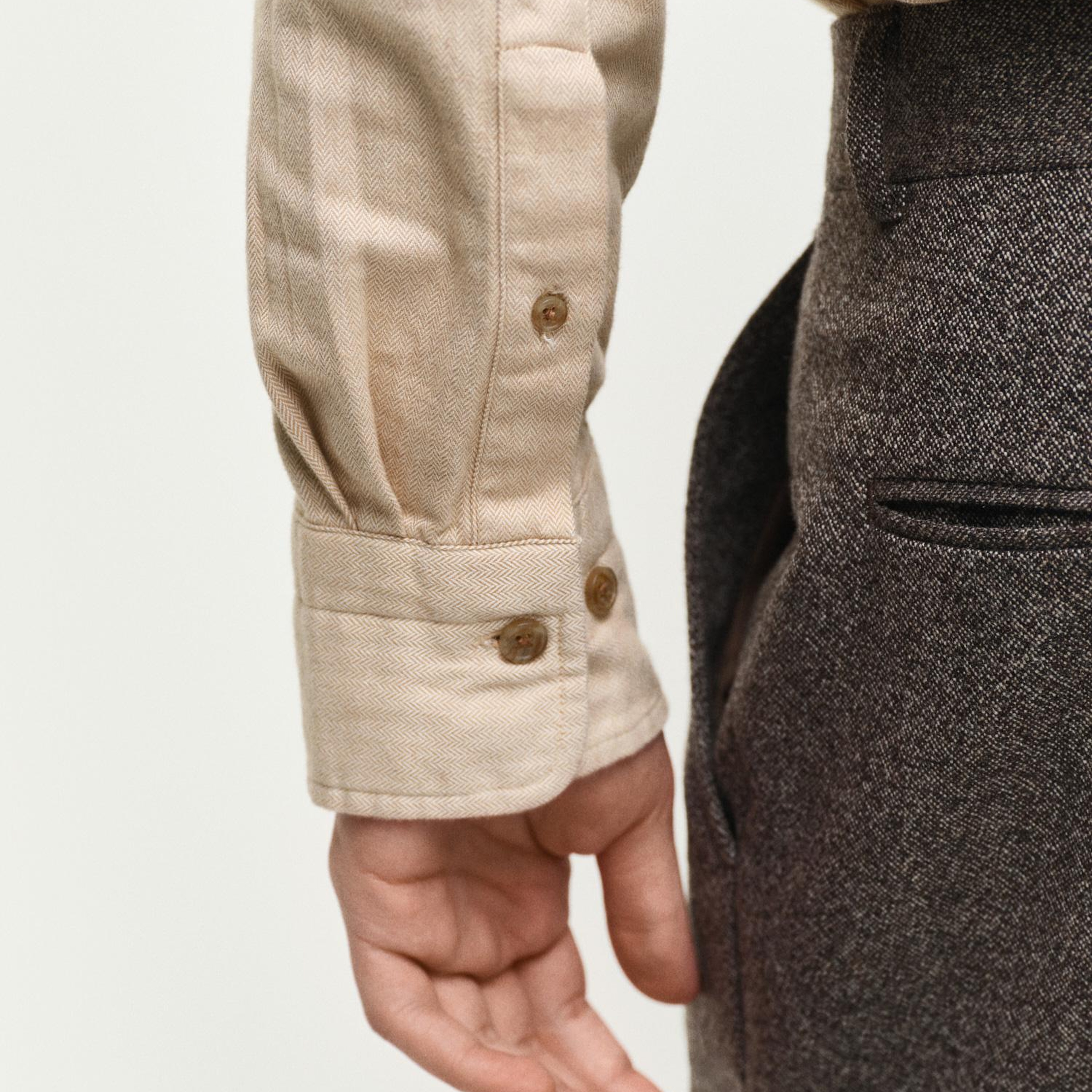 GANT Erkek Bej Regular Fit Düğmeli Yaka Gömlek