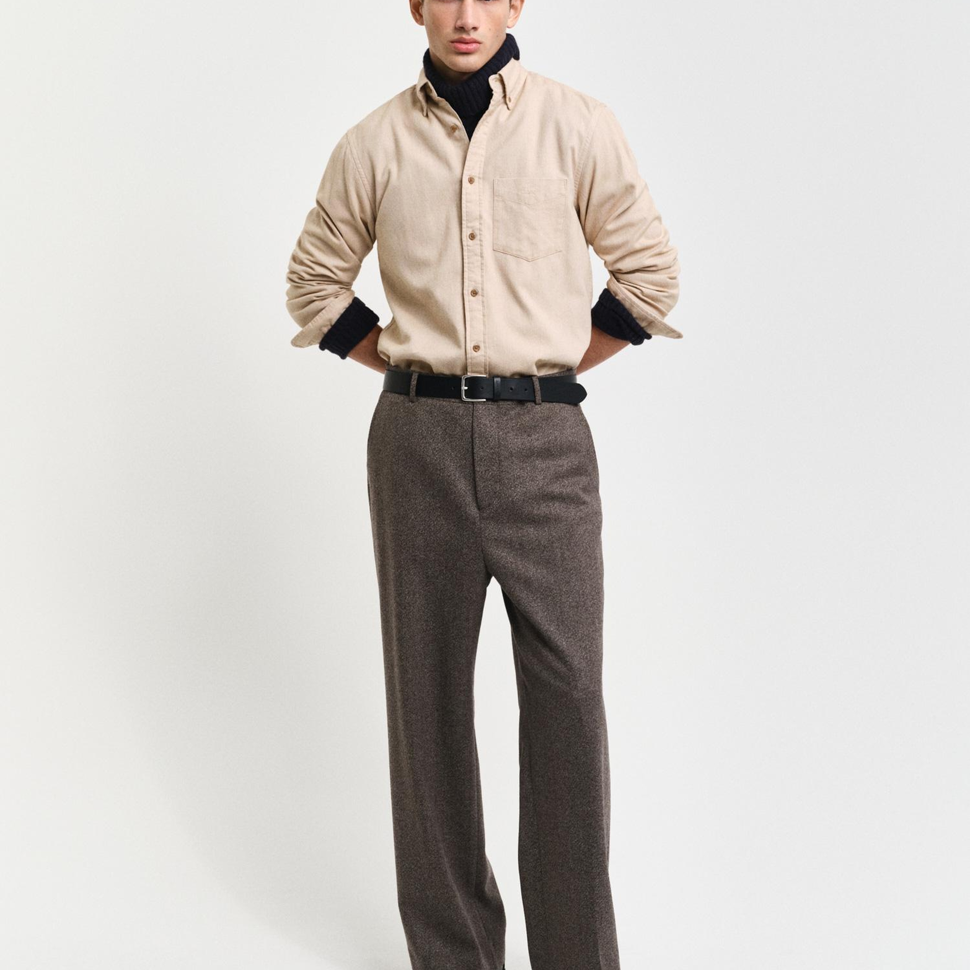 GANT Erkek Bej Regular Fit Düğmeli Yaka Gömlek