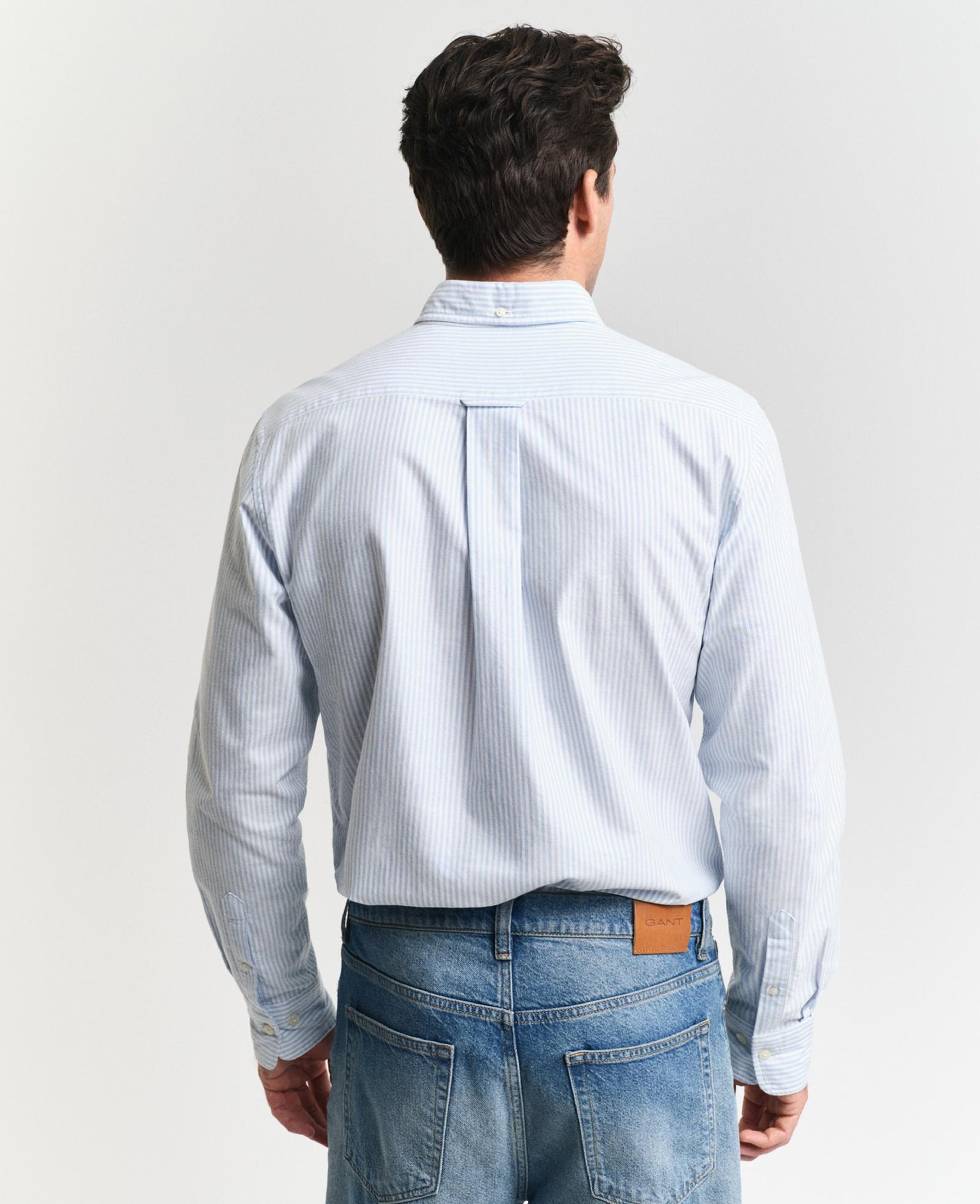 GANT Erkek Mavi Regular Fit Çizgili Logolu Gömlek