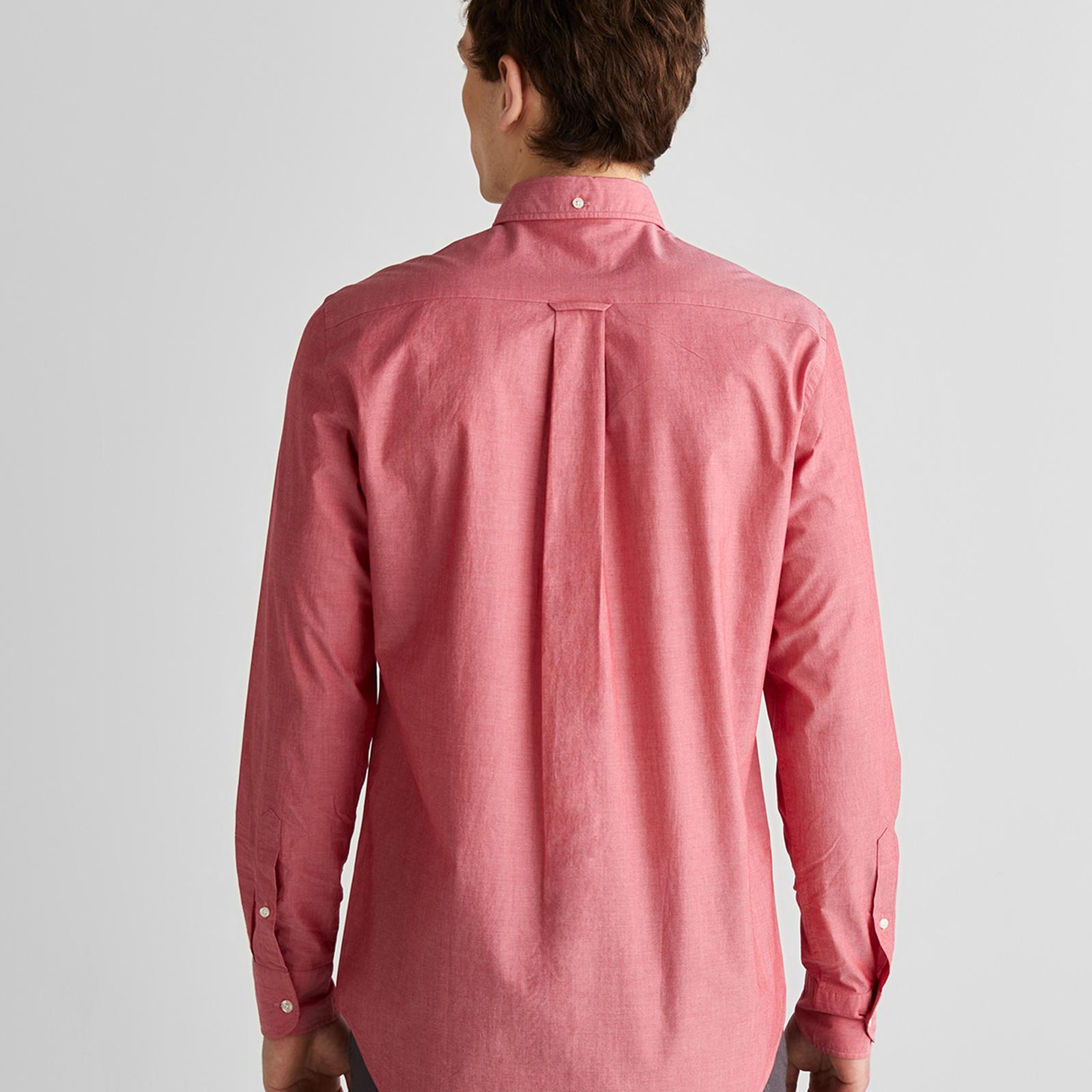 GANT Erkek Kırmızı Regular Fit Düğmeli Yaka Poplin Gömlek