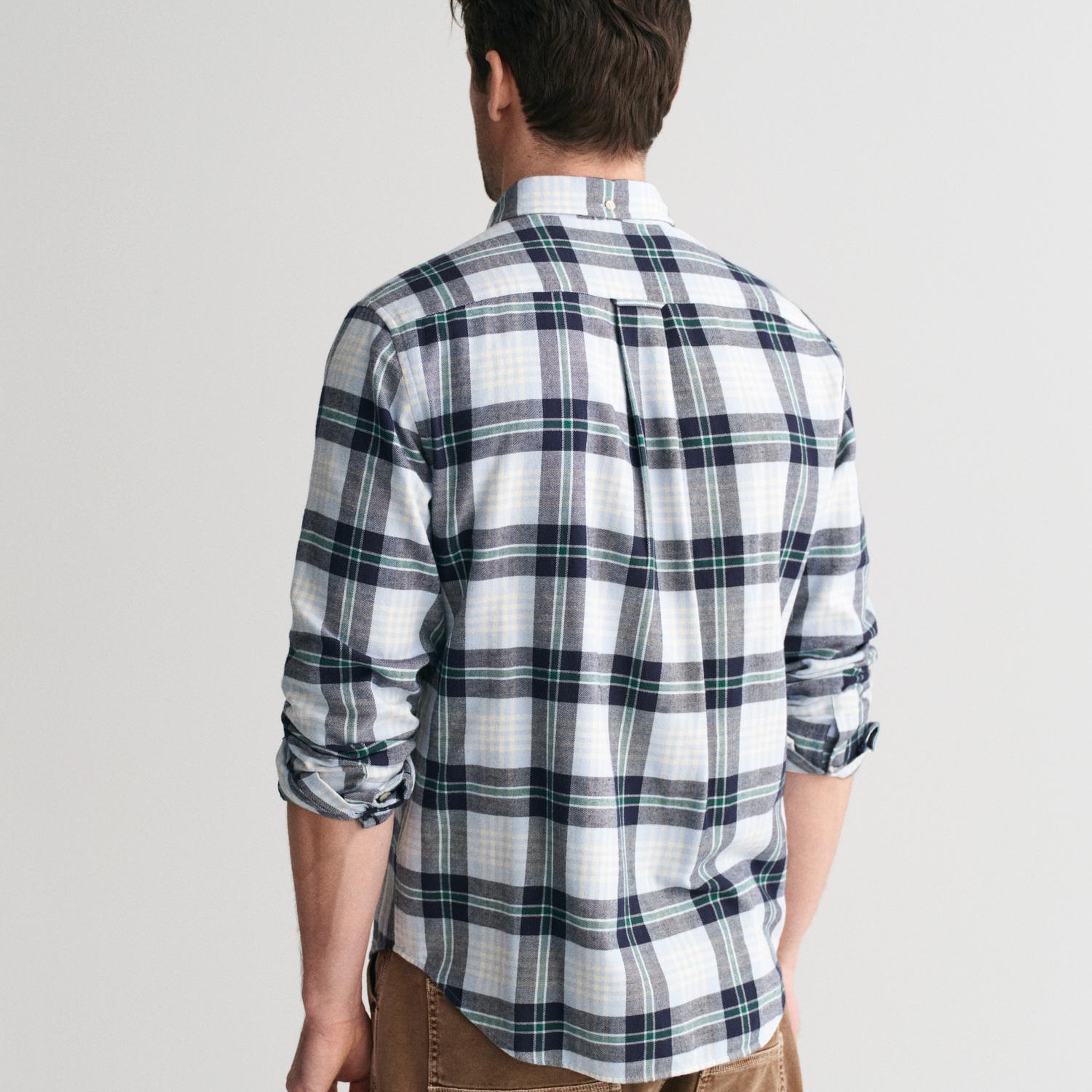 GANT Erkek Mavi Regular Fit Düğmeli Yaka Kareli Gömlek