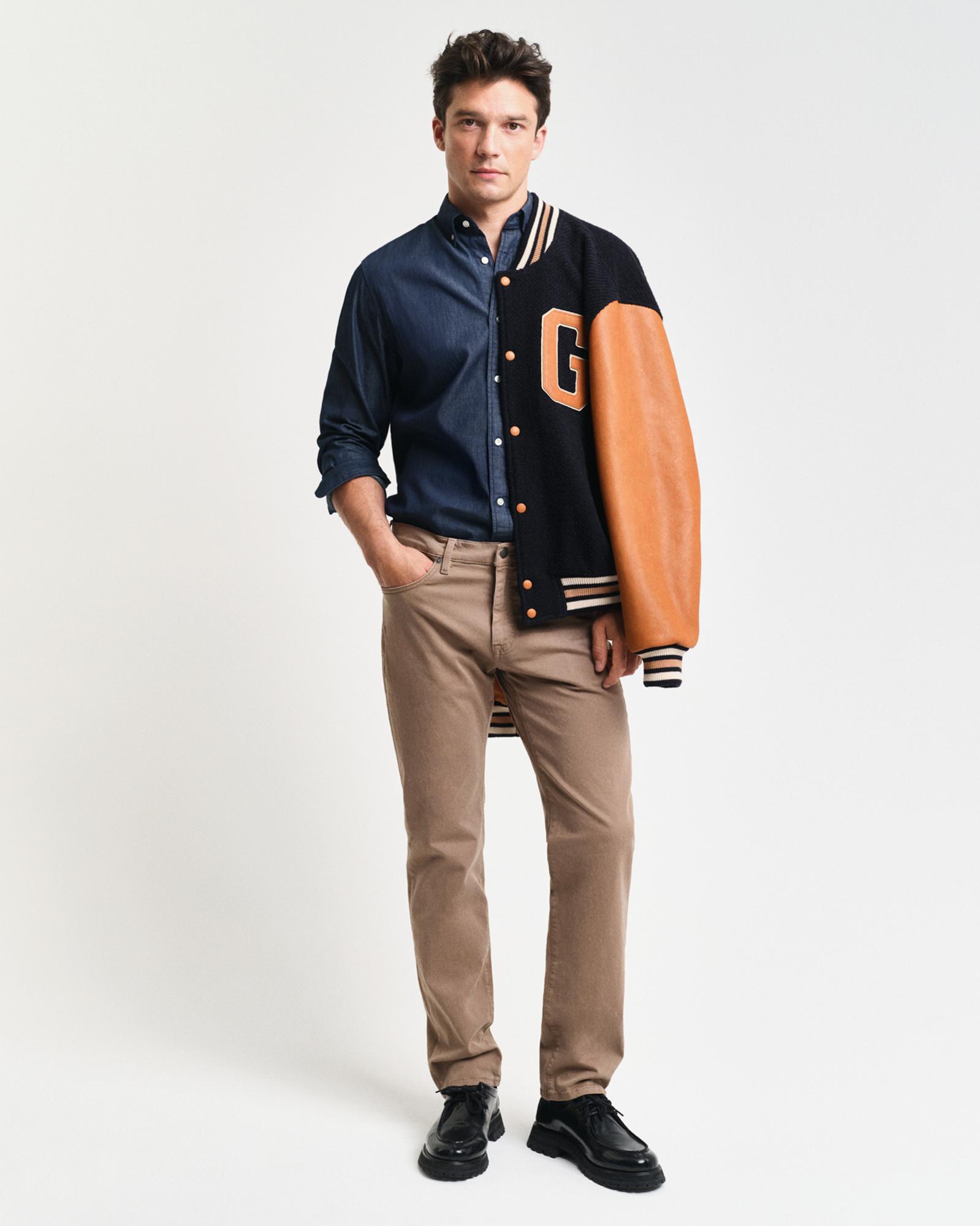 GANT Erkek Lacivert Regular Fit Düğmeli Yaka Gömlek