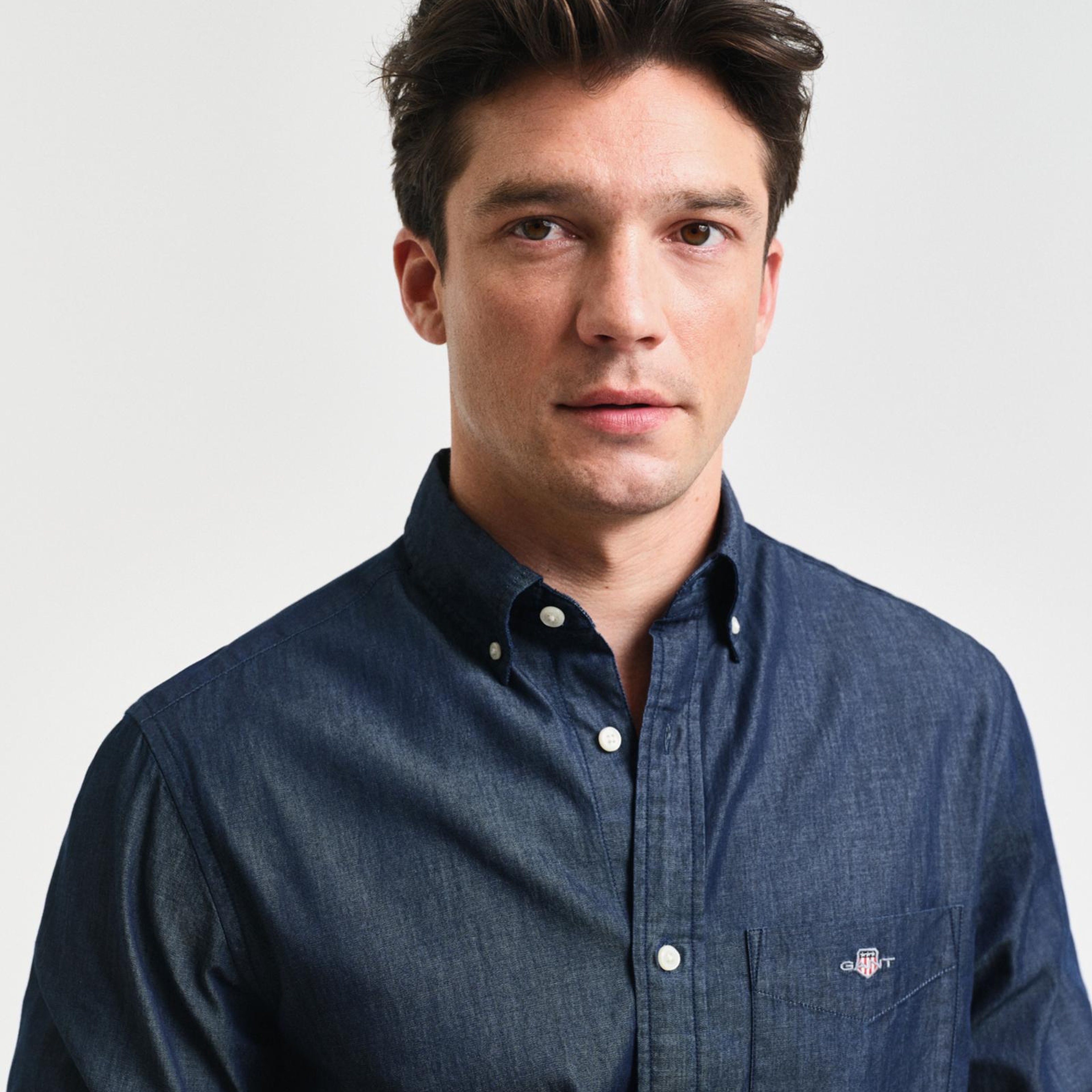 GANT Erkek Lacivert Regular Fit Düğmeli Yaka Gömlek