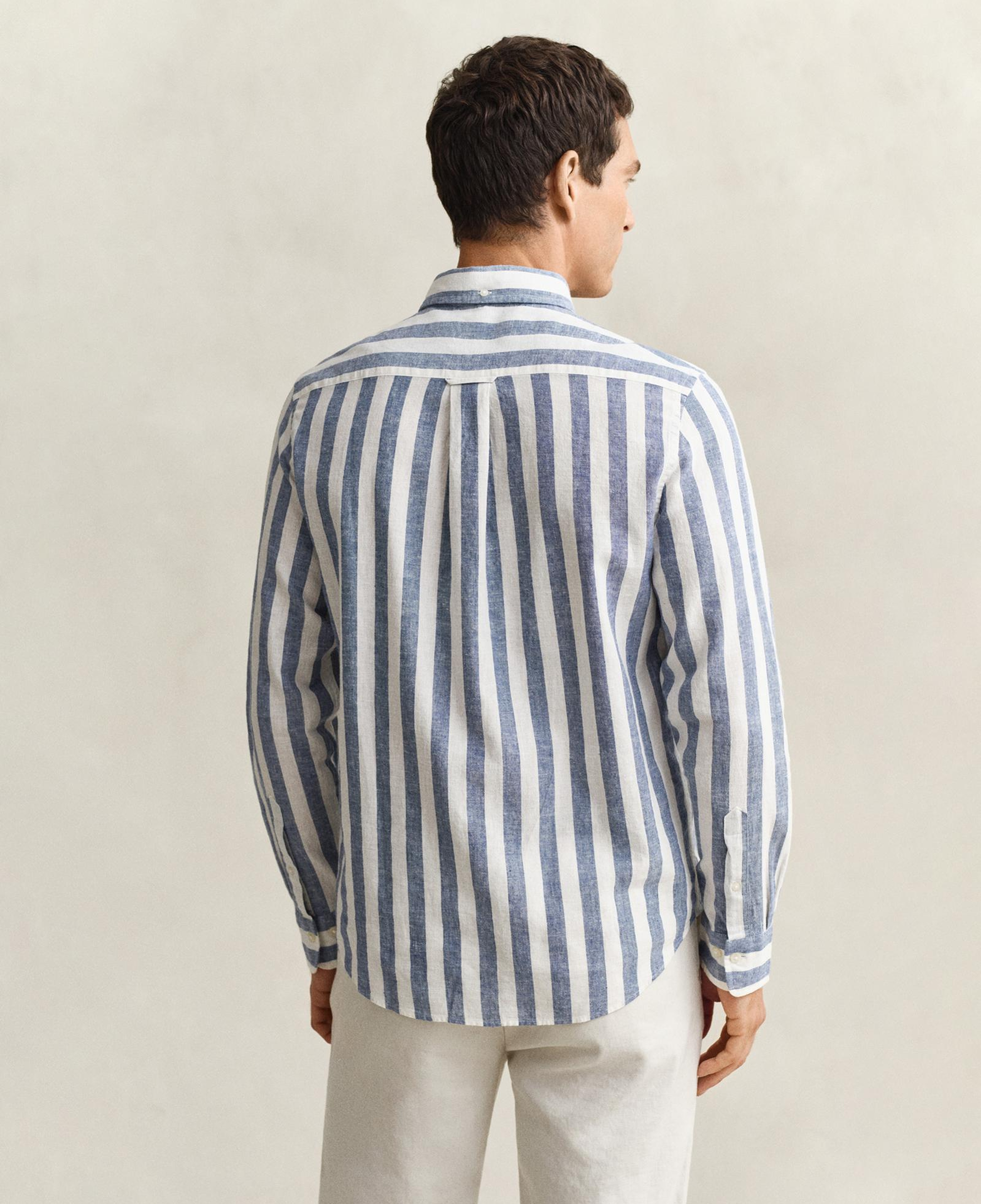 GANT Erkek Mavi Regular Fit Çizgili Logolu Gömlek