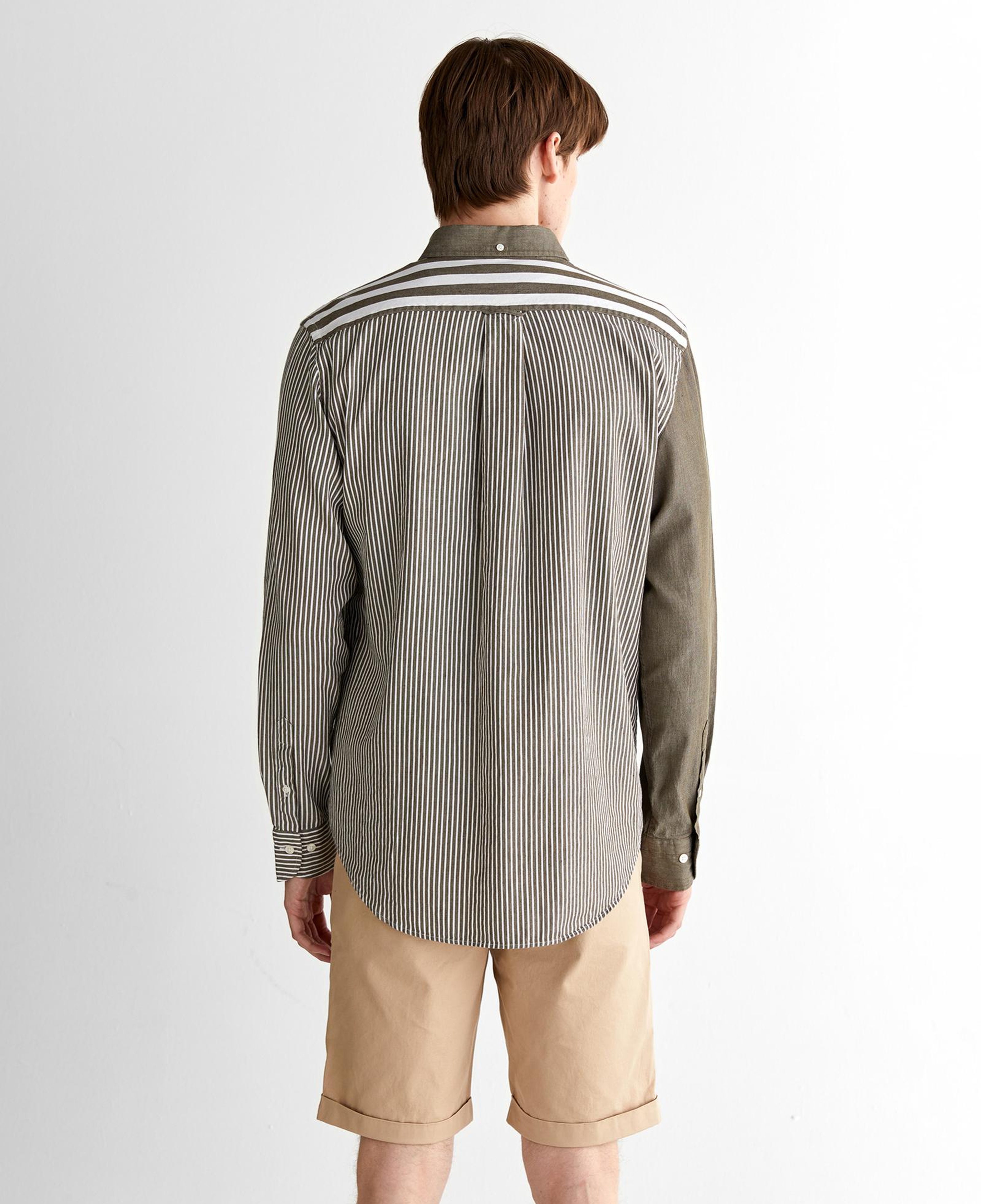 GANT Erkek Yeşil Regular Fit Düğmeli Yaka Çizgili Gömlek