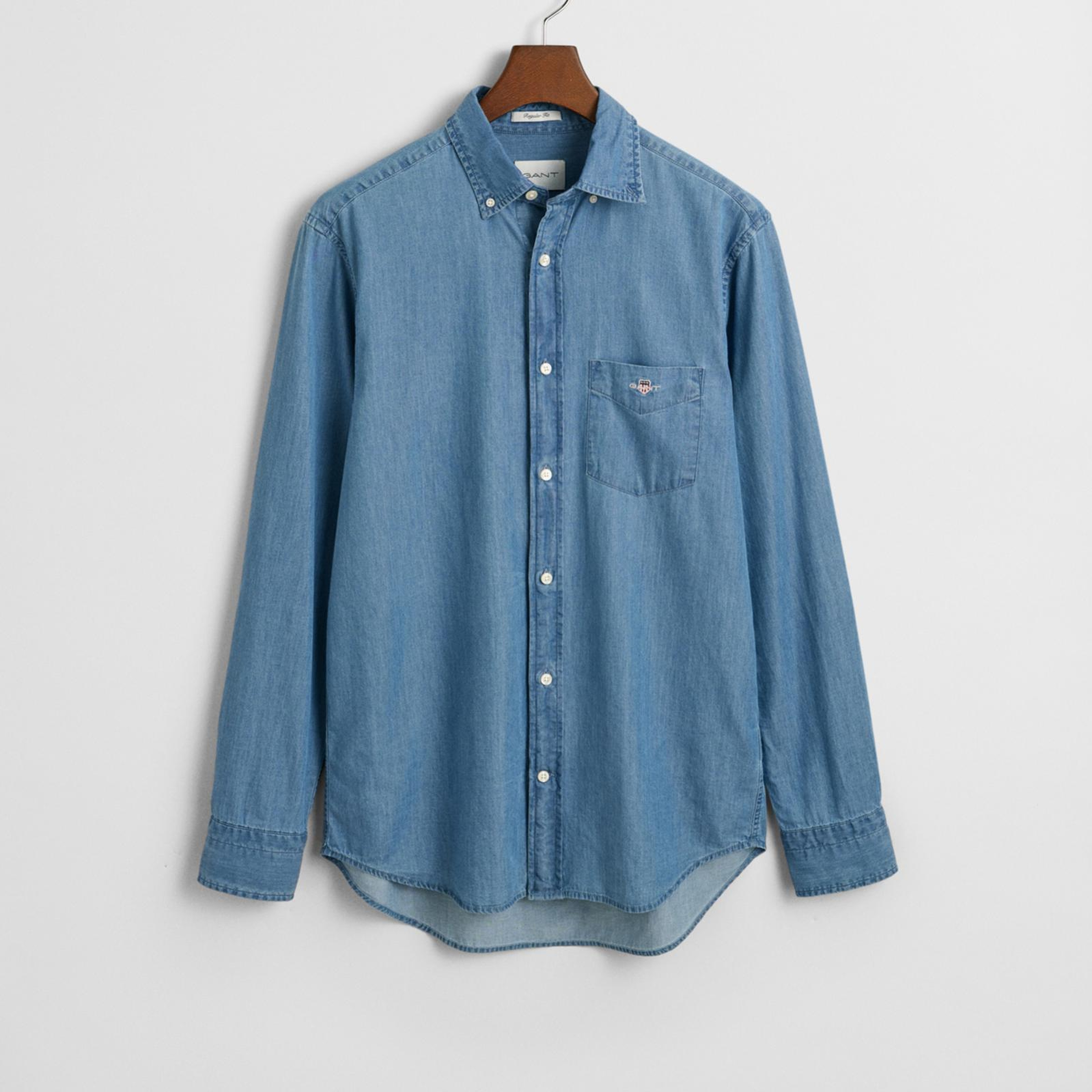 GANT Erkek Mavi Regular Fit Düğmeli Yaka Gömlek