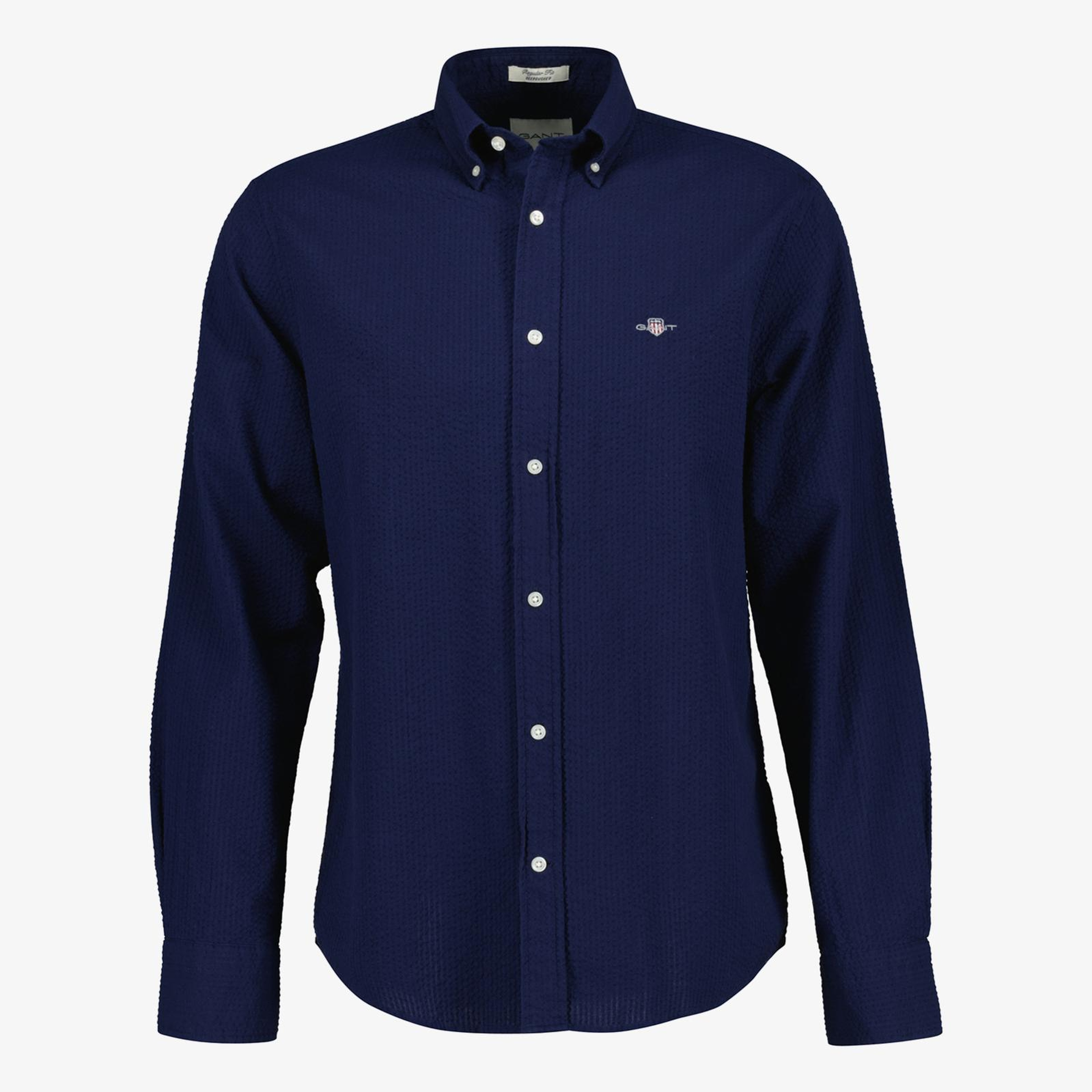 GANT Erkek Mavi Düğmeli Yaka Logolu Gömlek