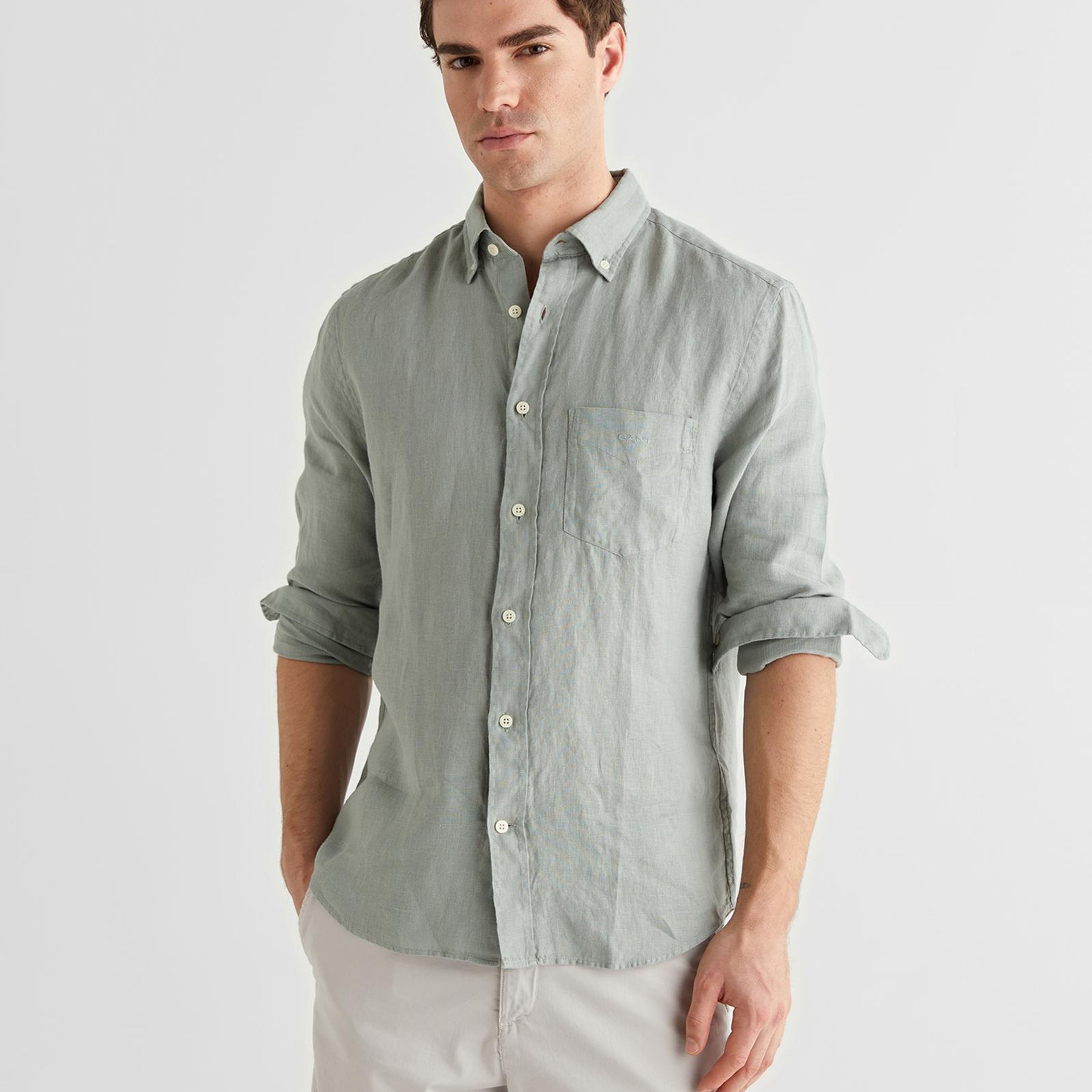 GANT Erkek Yeşil Regular Fit Gömlek