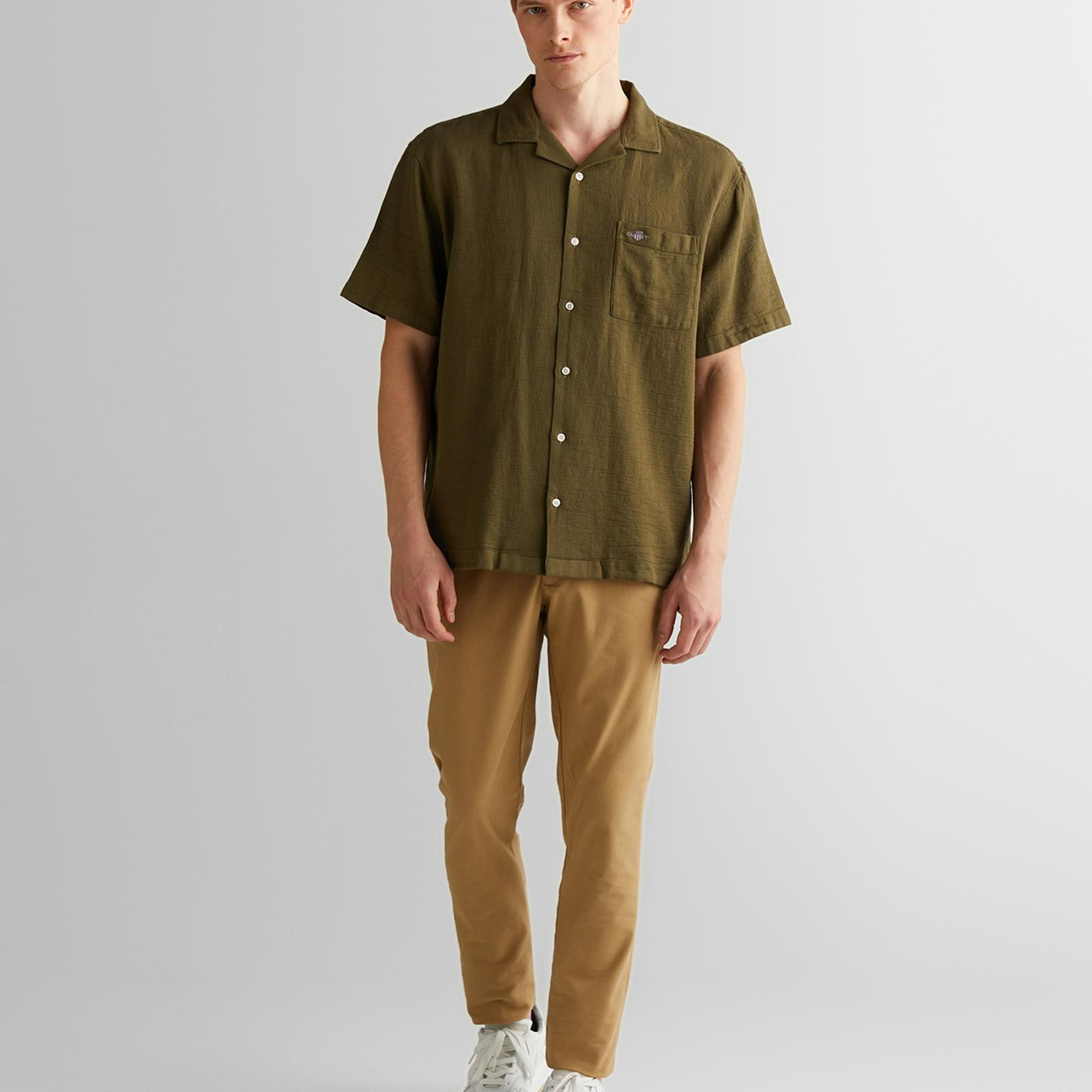 GANT Erkek Yeşil Regular Fit Klasik Yaka Gömlek