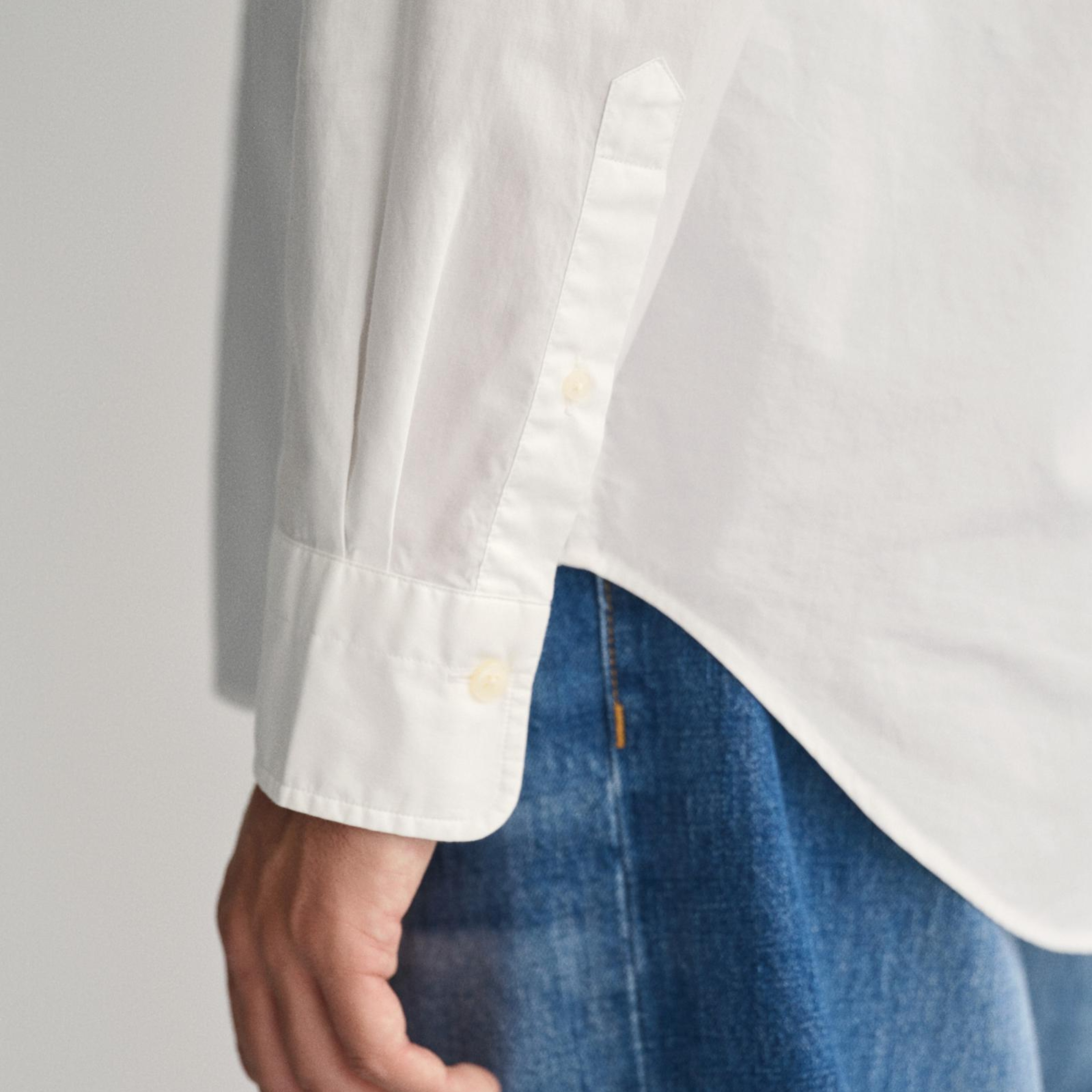 GANT Erkek Beyaz Regular Fit Logolu Gömlek