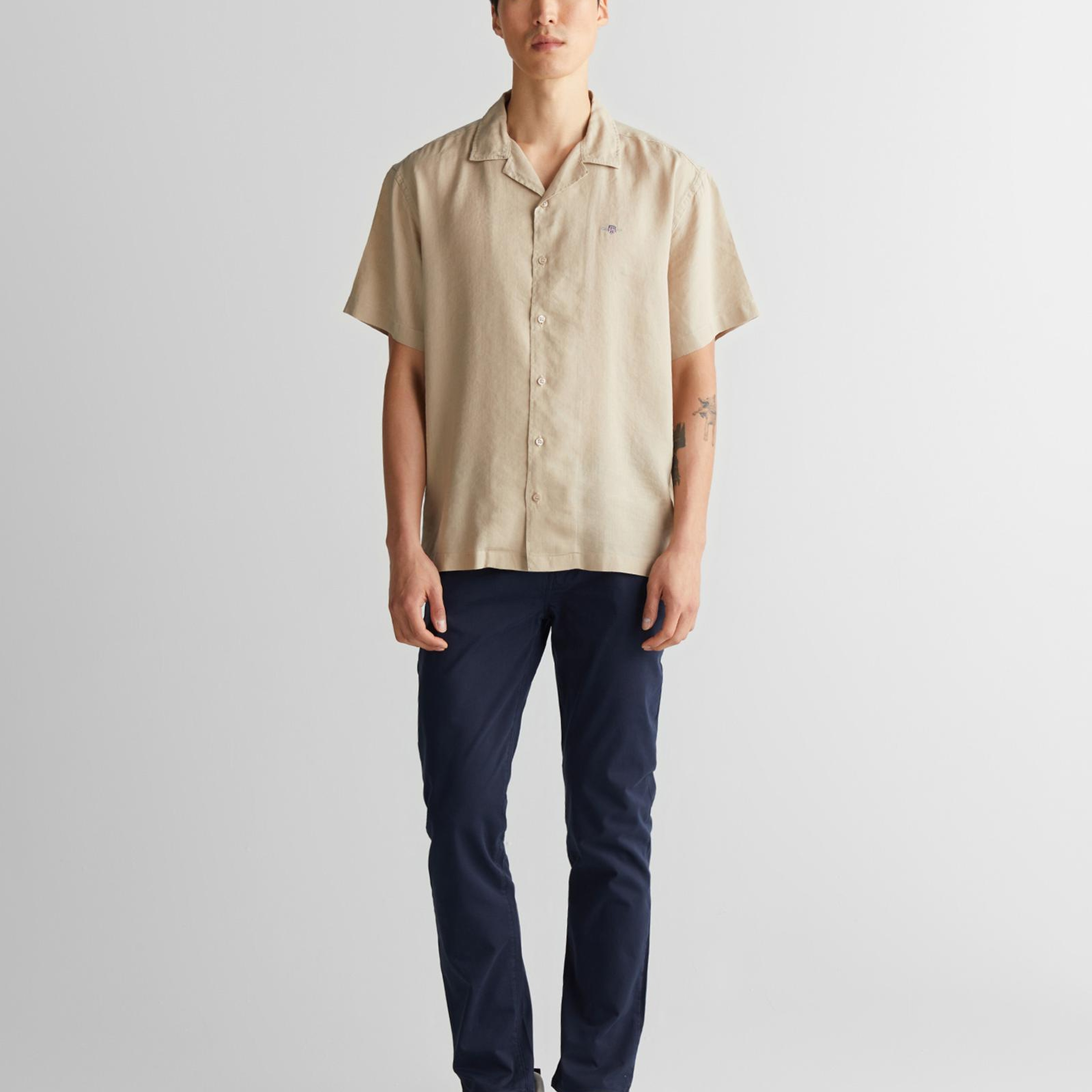 GANT Erkek Bej Kısa Kollu Gömlek