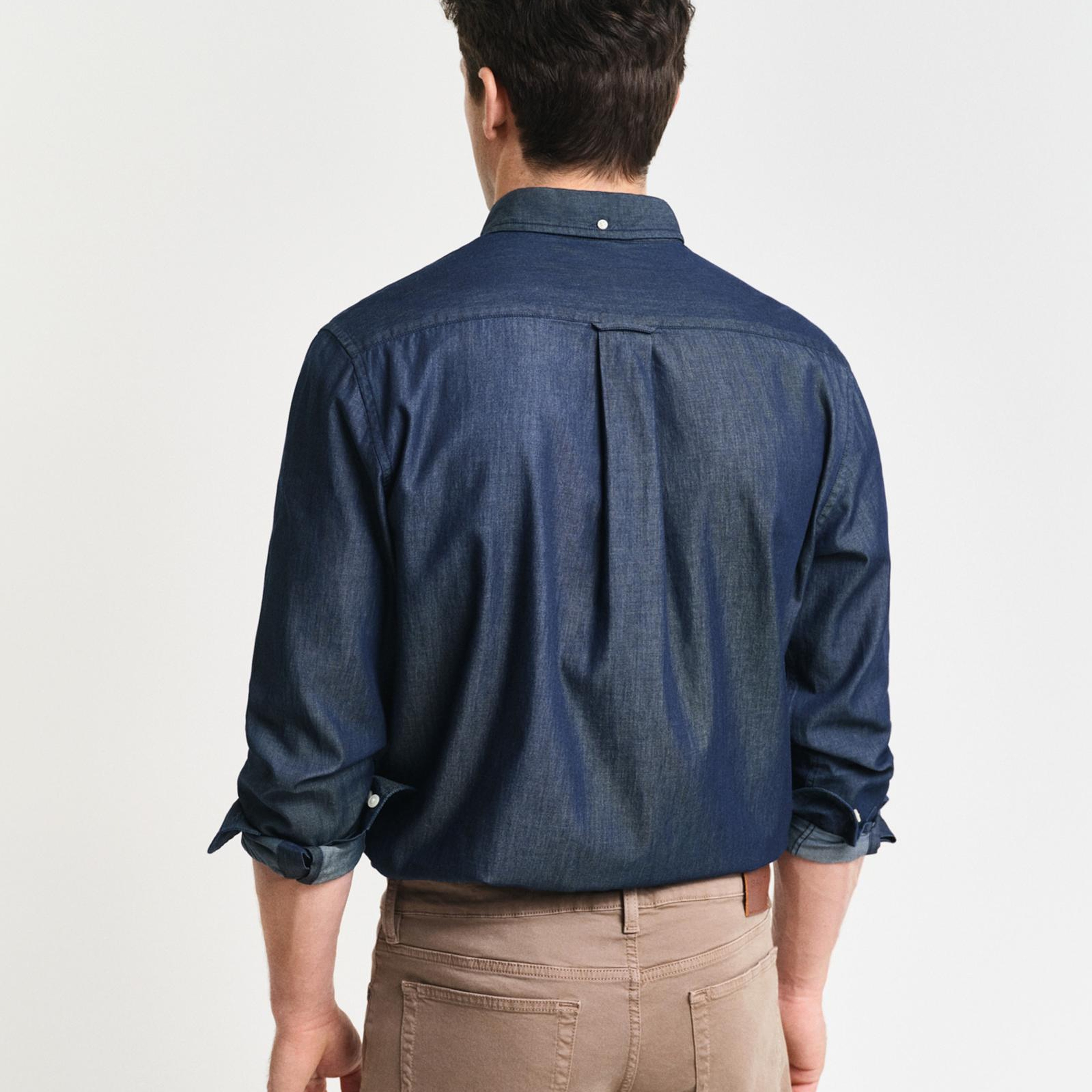 GANT Erkek Lacivert Regular Fit Düğmeli Yaka Gömlek