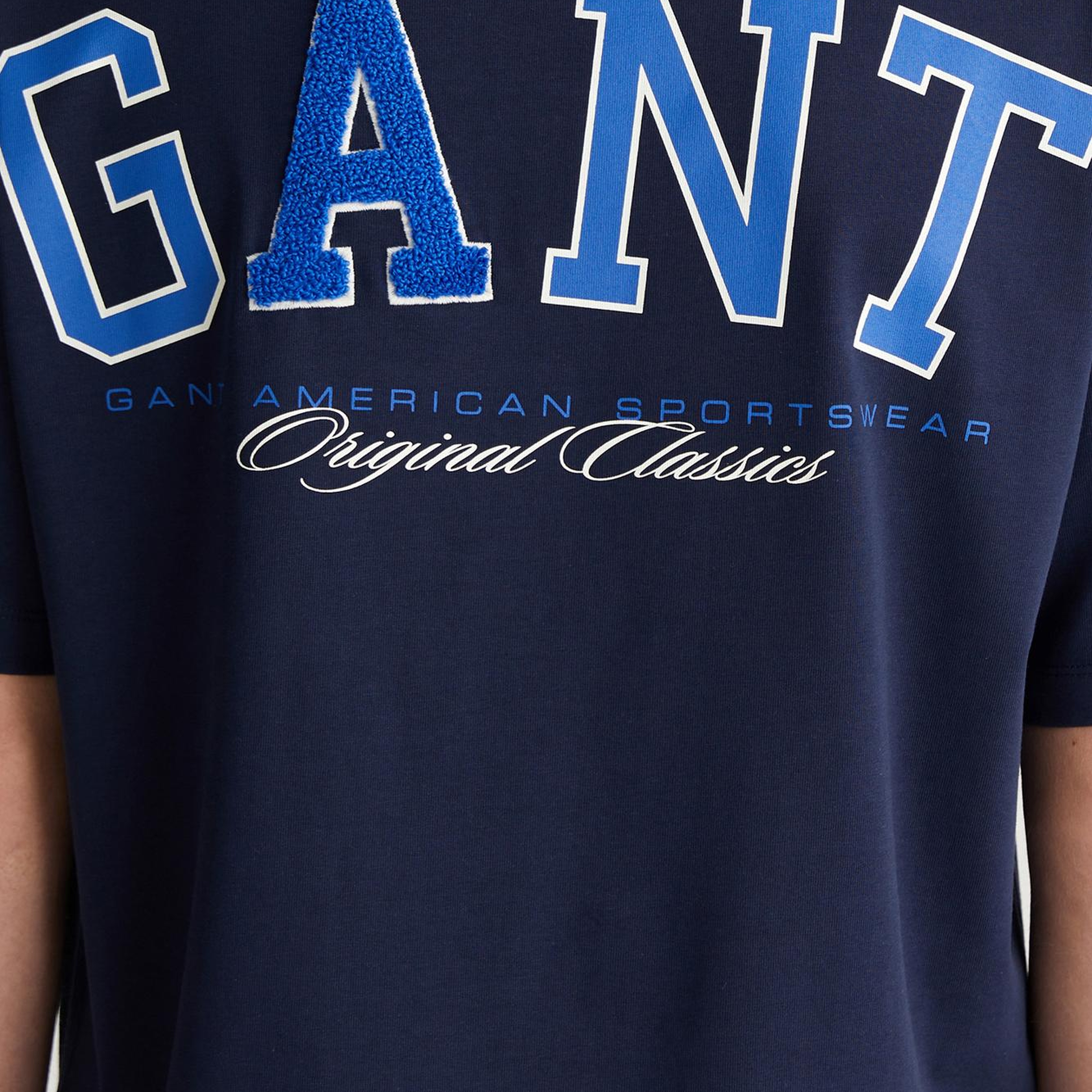 GANT Erkek Lacivert Baskılı Kısa Kollu T-Shirt