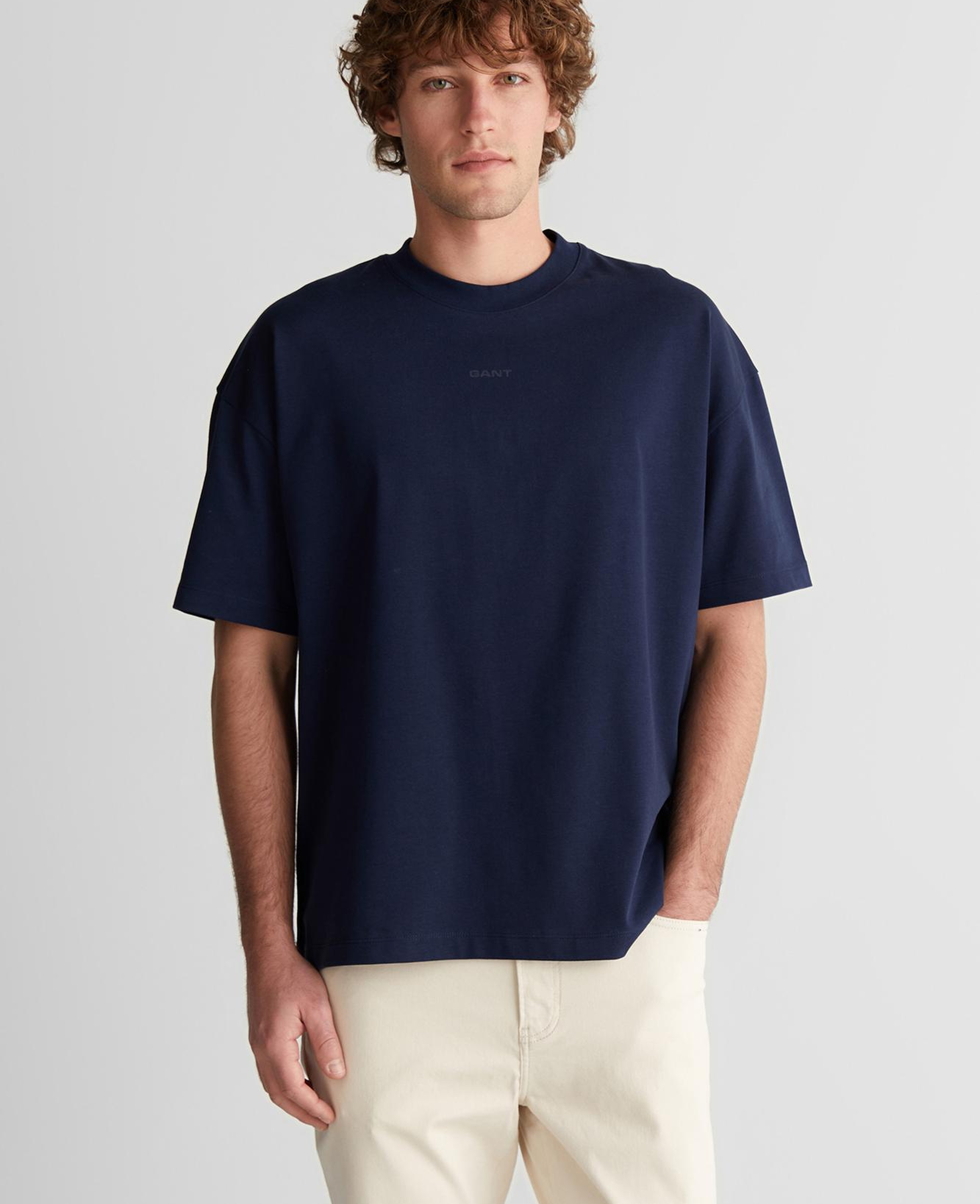 GANT Erkek Lacivert Baskılı Kısa Kollu T-Shirt