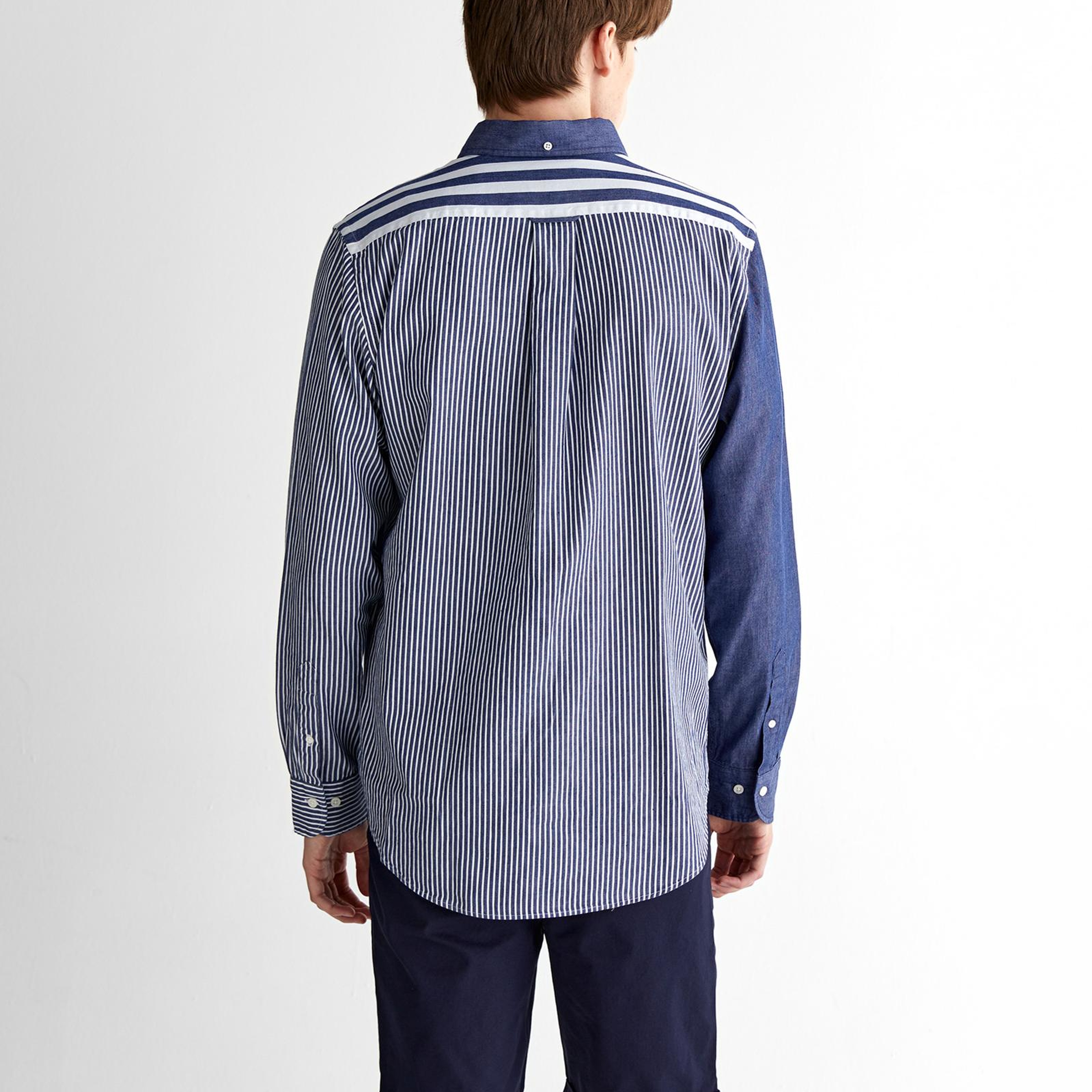 GANT Erkek Mavi Regular Fit Düğmeli Yaka Çizgili Gömlek