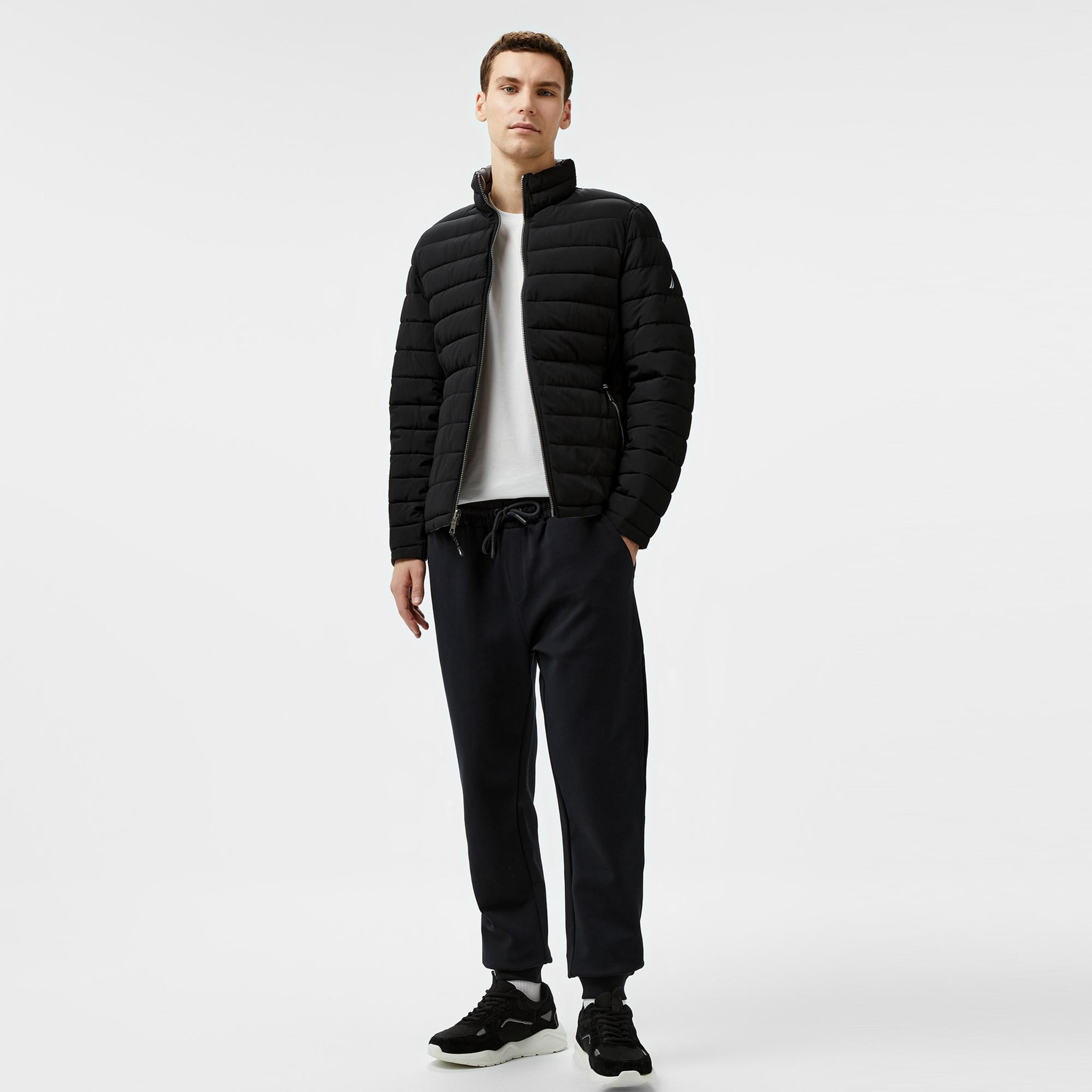 Nautica Erkek Siyah Regular Fit Çift Taraflı Mont