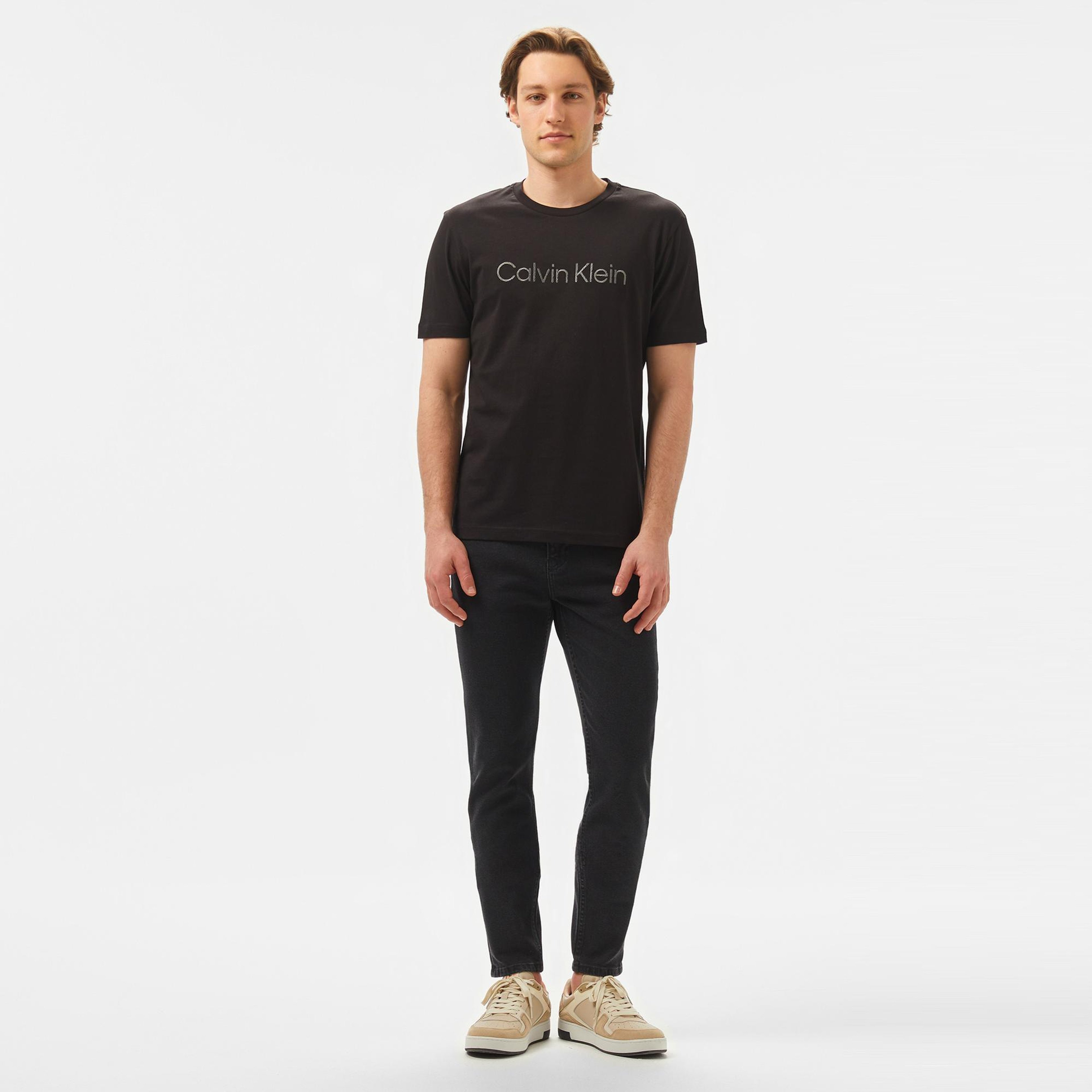 Calvin Klein Logo Erkek Siyah T-Shirt