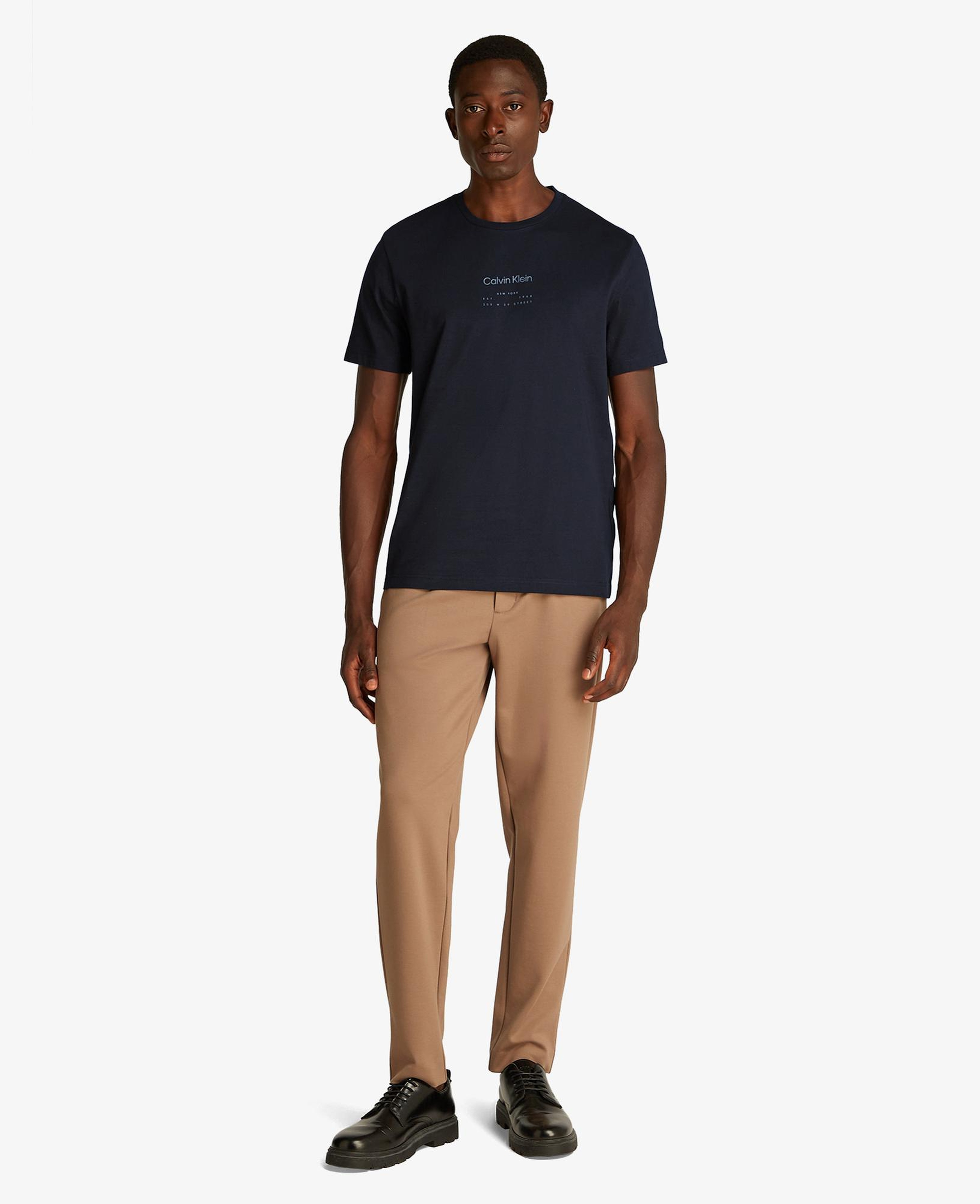 Calvin Klein Raised Editorial Logo Erkek Siyah T-Shirt