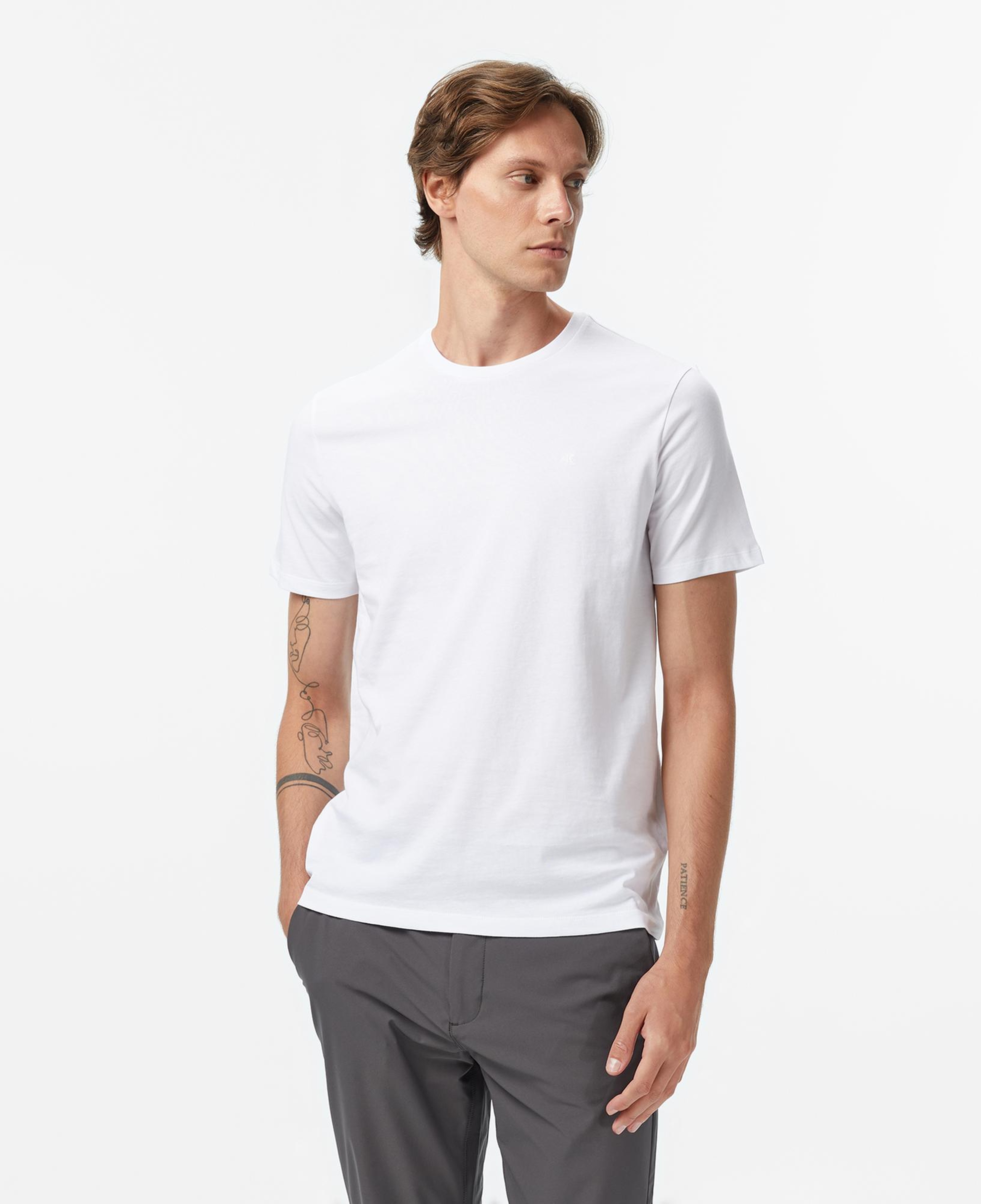 Calvin Klein Smooth Solid Erkek Beyaz T-Shirt