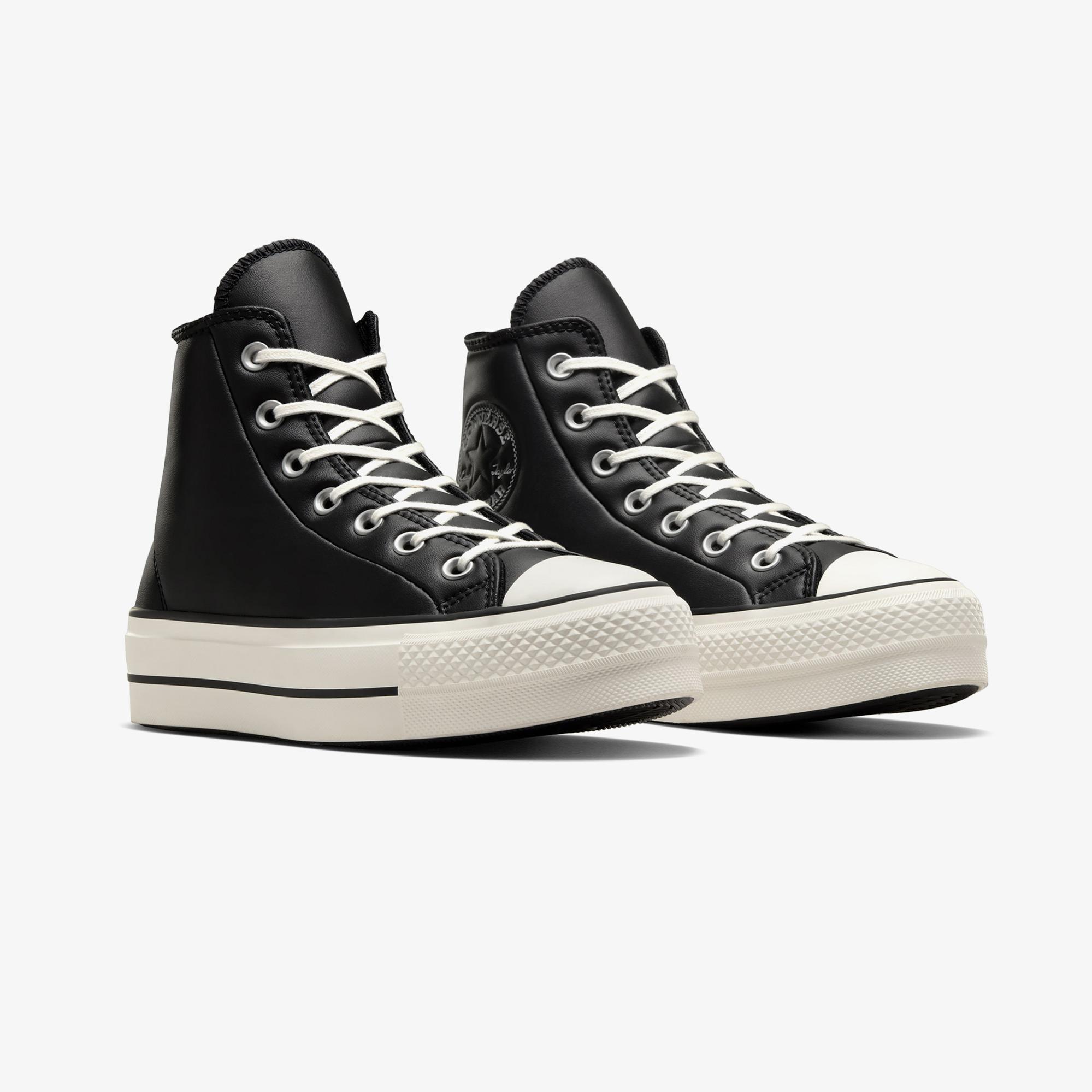 Converse Chuck Taylor All Star Lift Unisex Siyah Deri Platform Sneaker