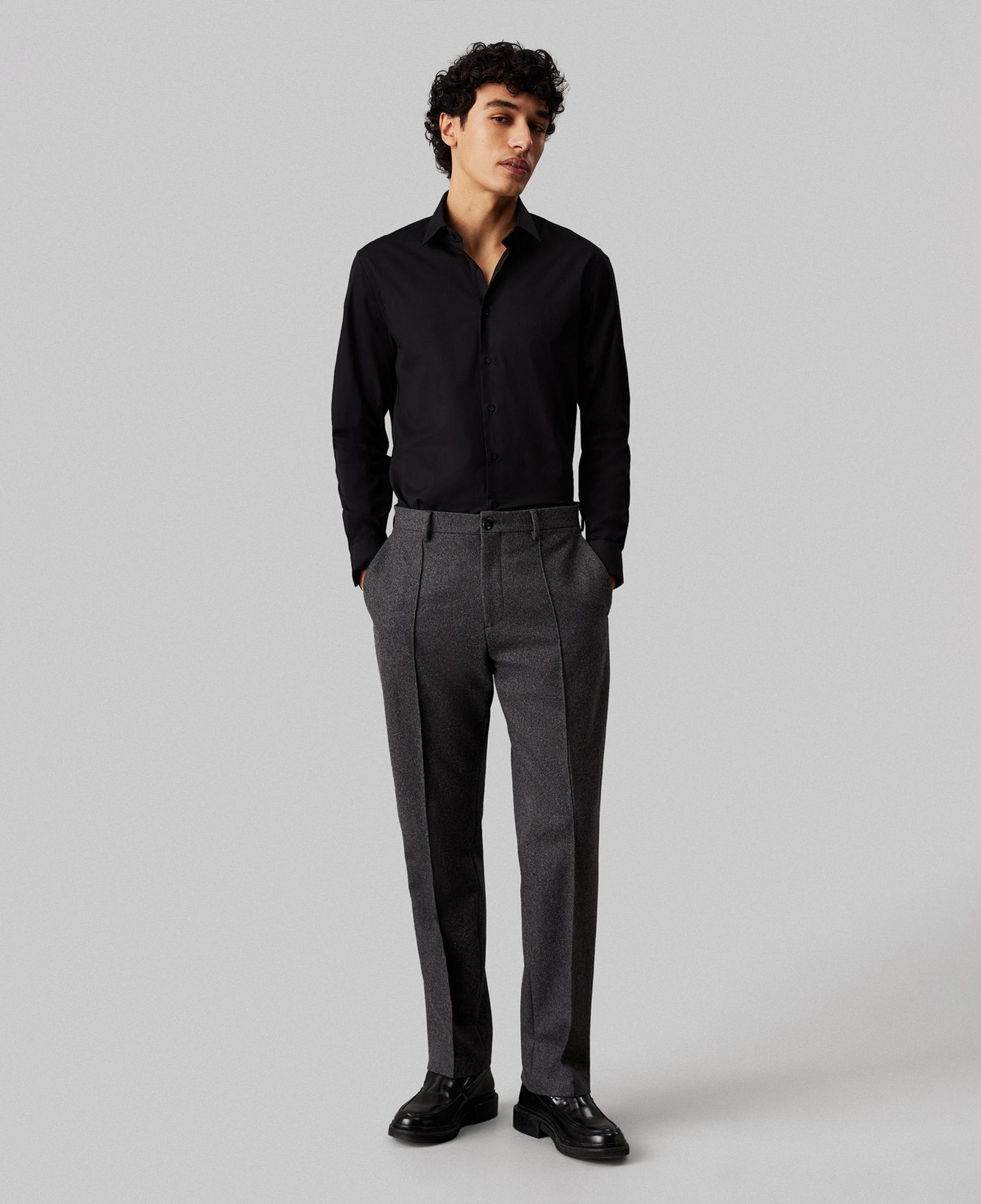 Calvin Klein Poplin Stretch Regular Erkek Siyah Gömlek