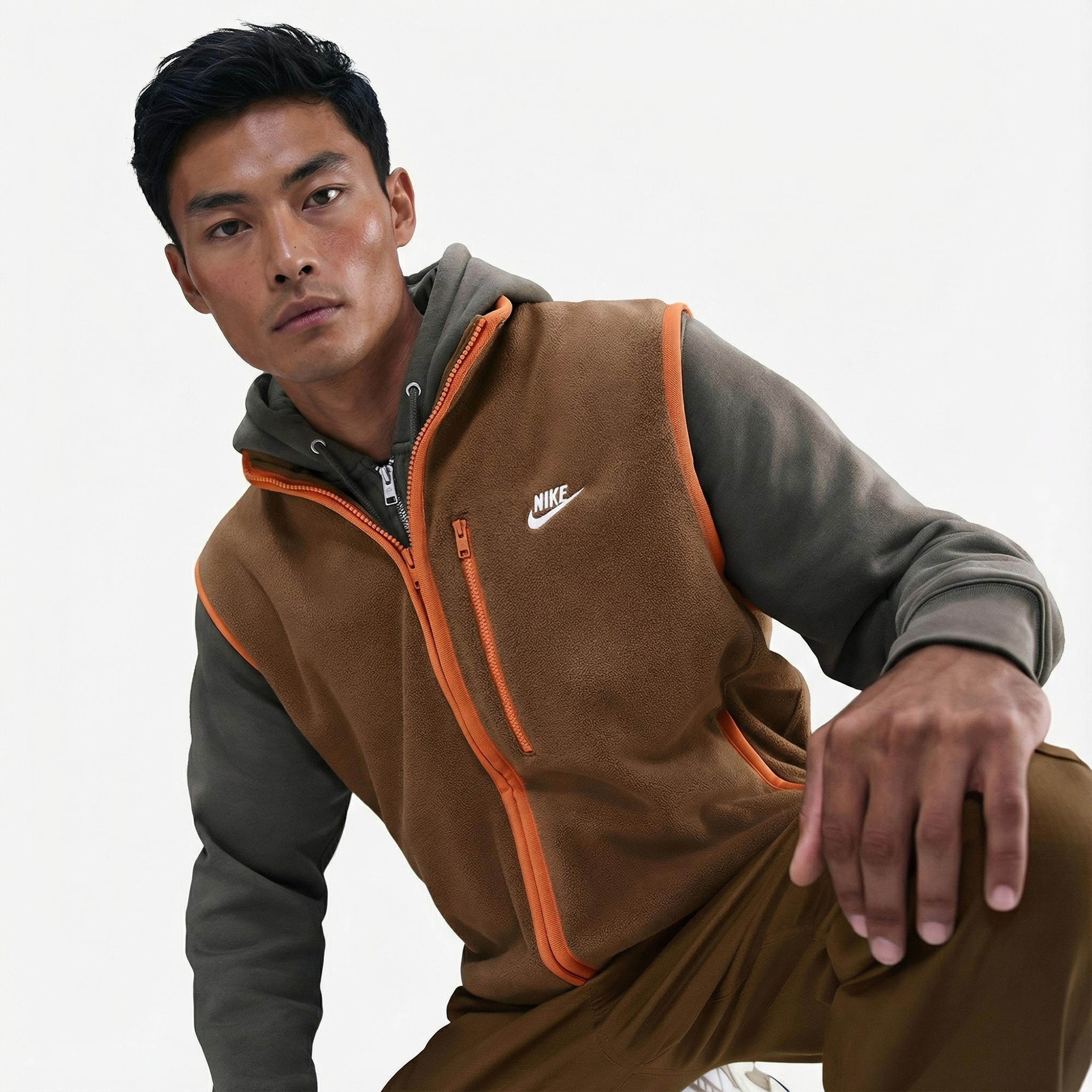 Nike Sportswear Club Winterized Erkek Kahverengi Yelek