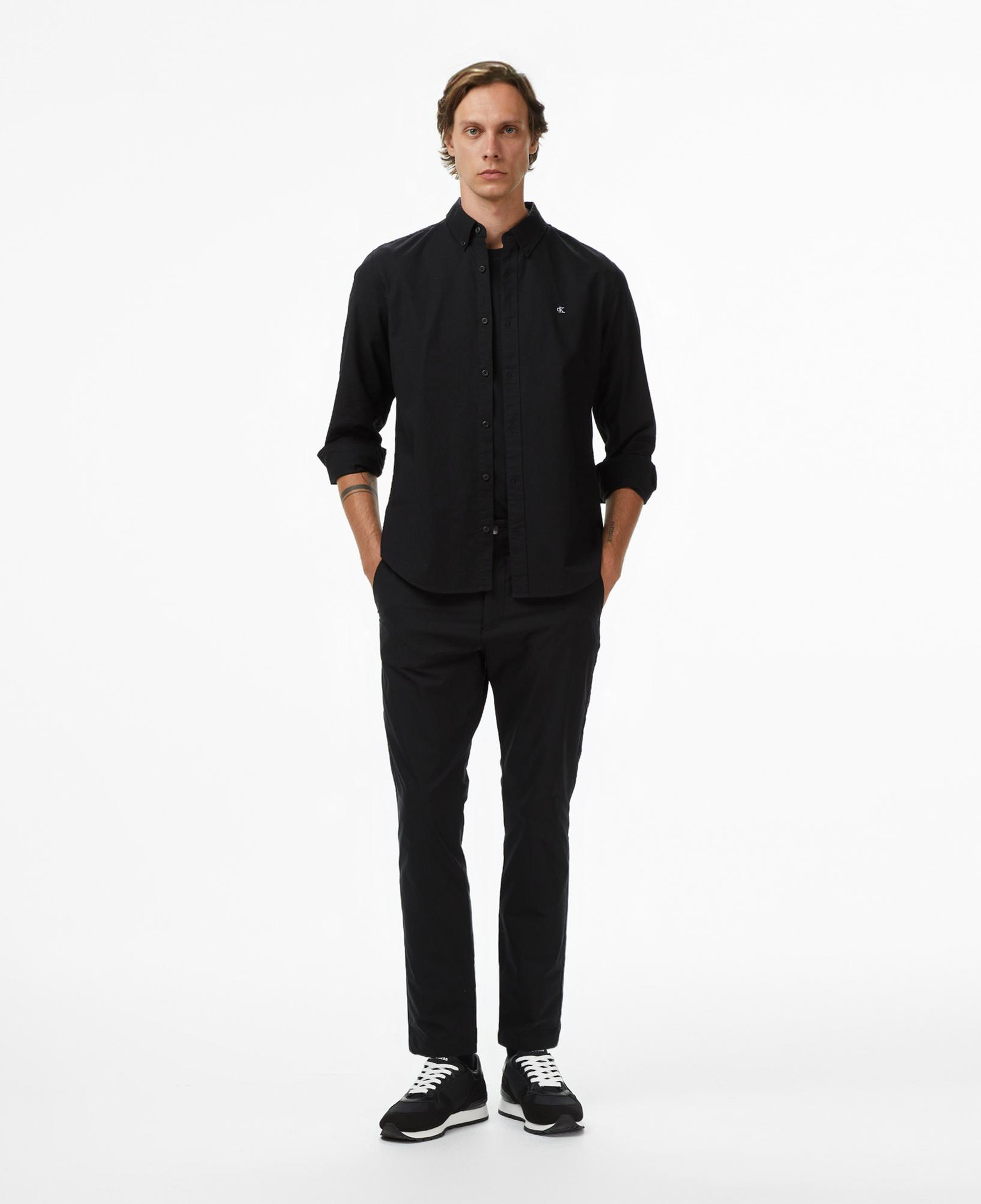 Calvin Klein Solid Oxford Classic Erkek Siyah Gömlek