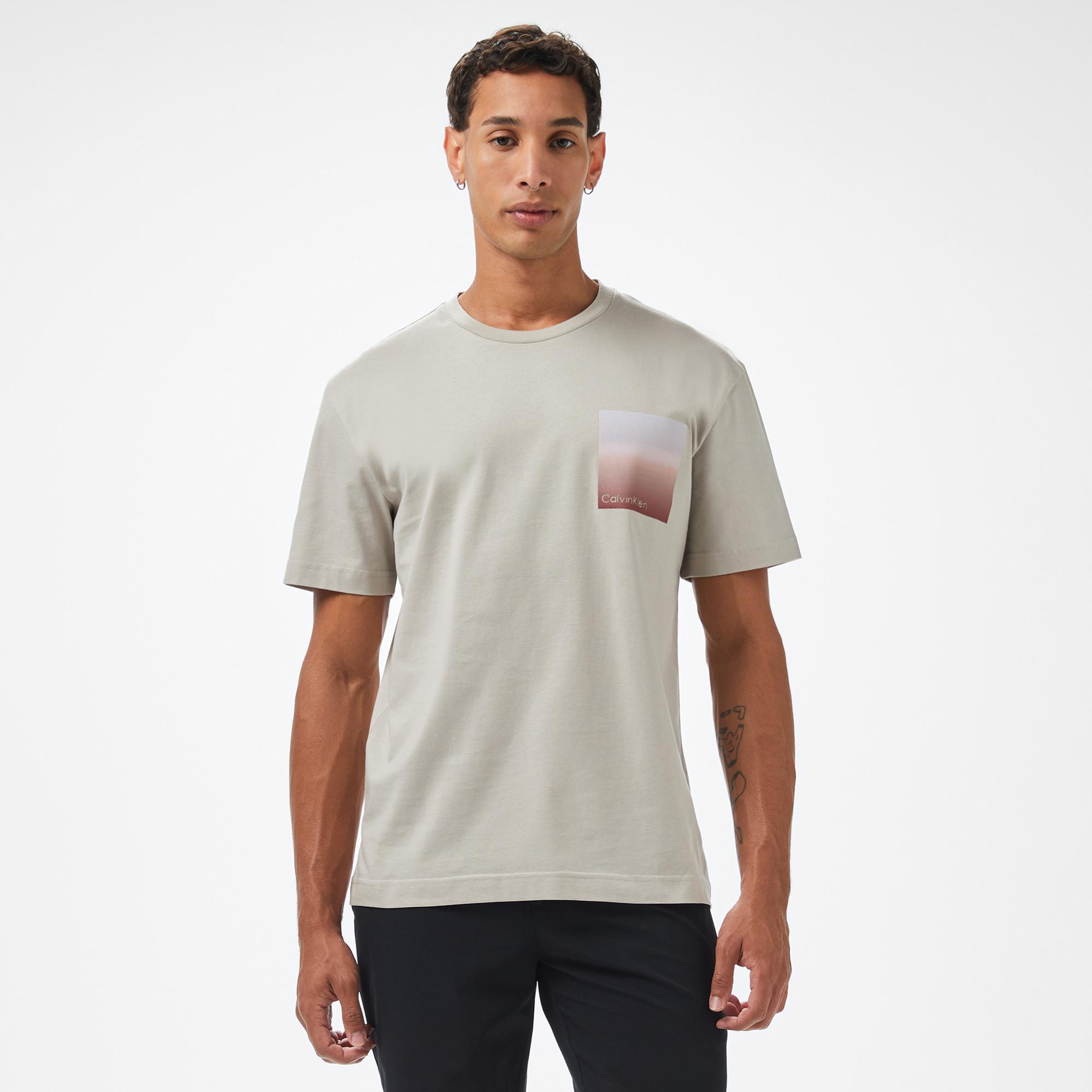 Calvin Klein Ombre Logo Erkek Gri T-Shirt
