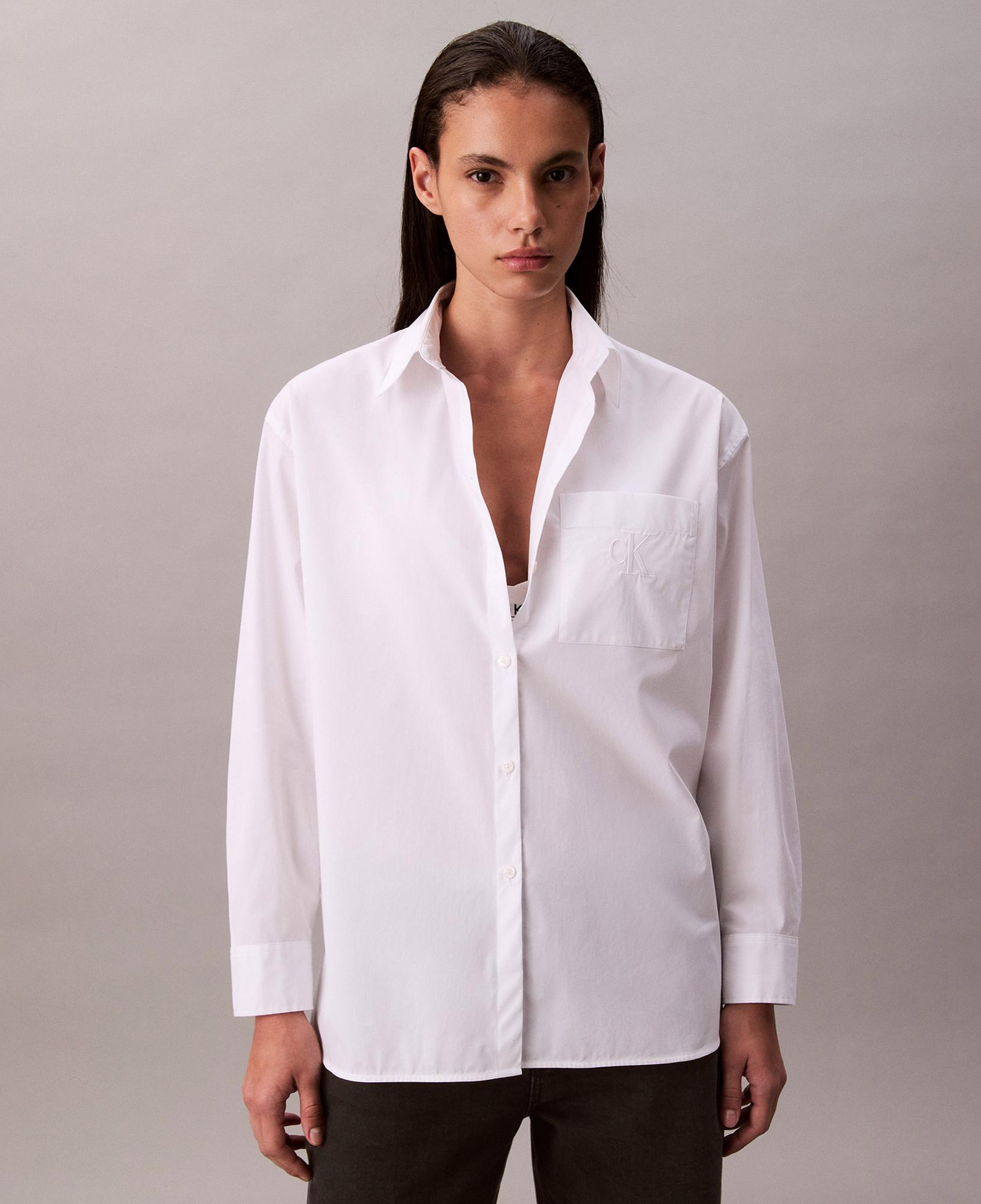 Calvin Klein Poplin Relaxed Kadın Beyaz Gömlek