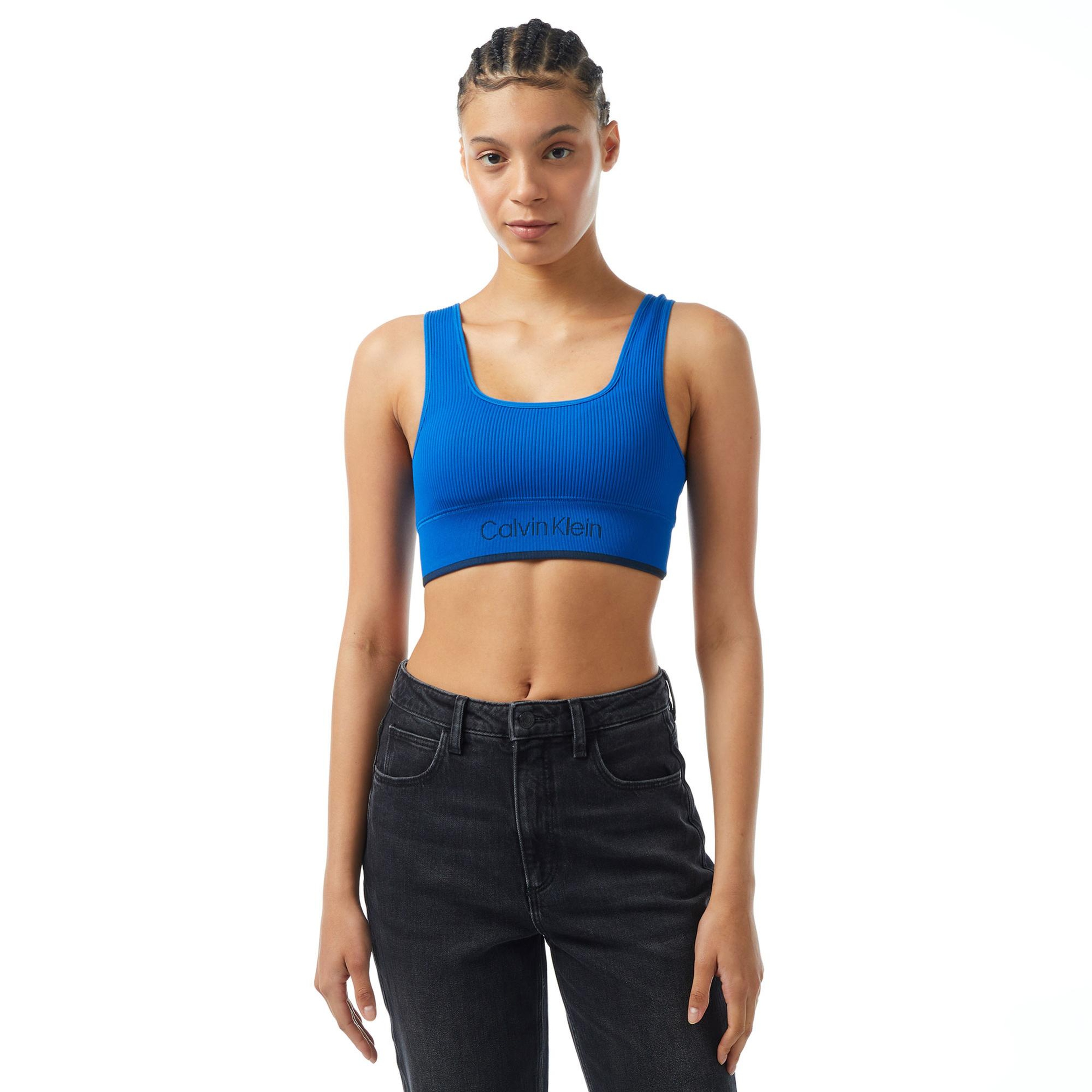 Calvin Klein Sport Ribbed Kadın Mavi Bra