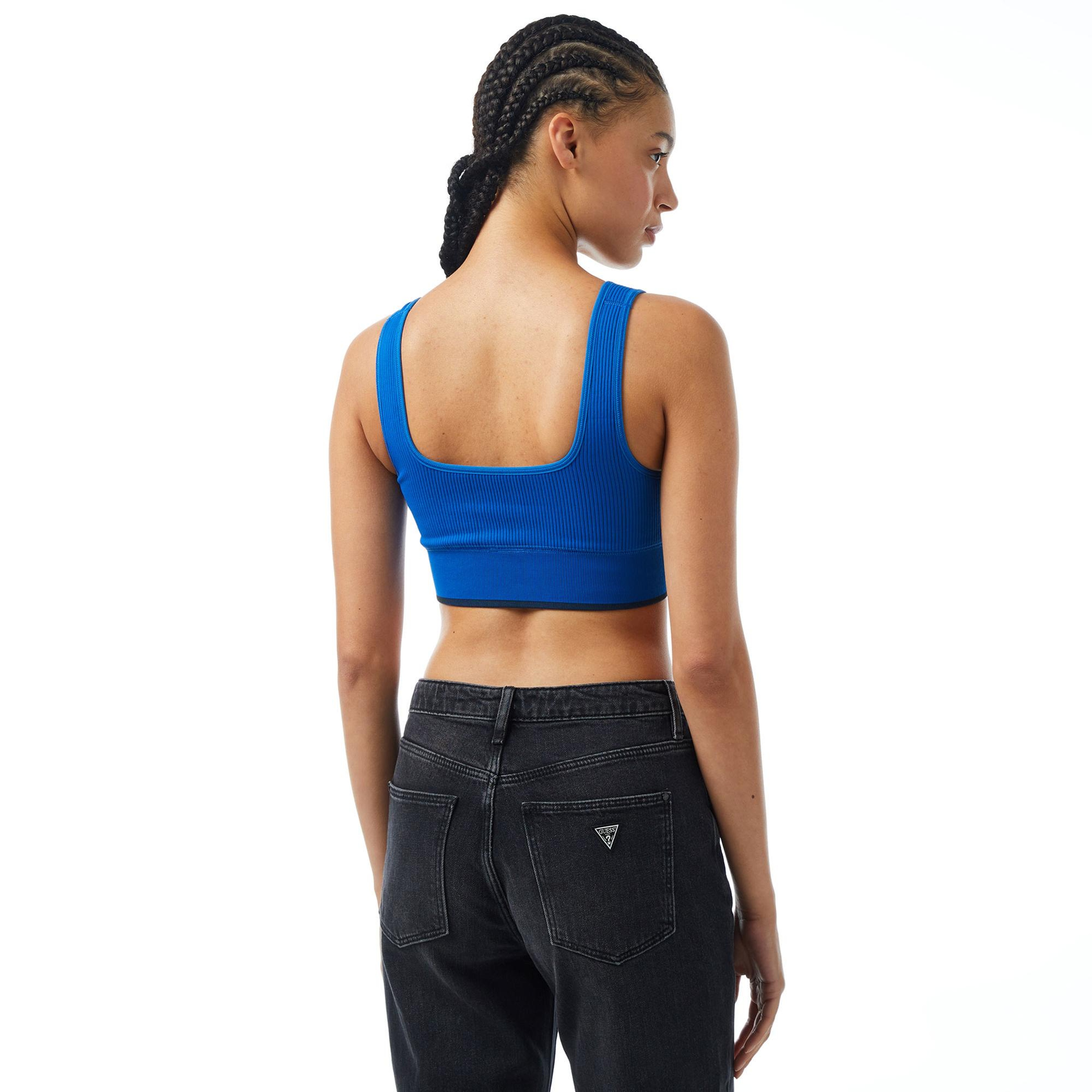 Calvin Klein Sport Ribbed Kadın Mavi Bra
