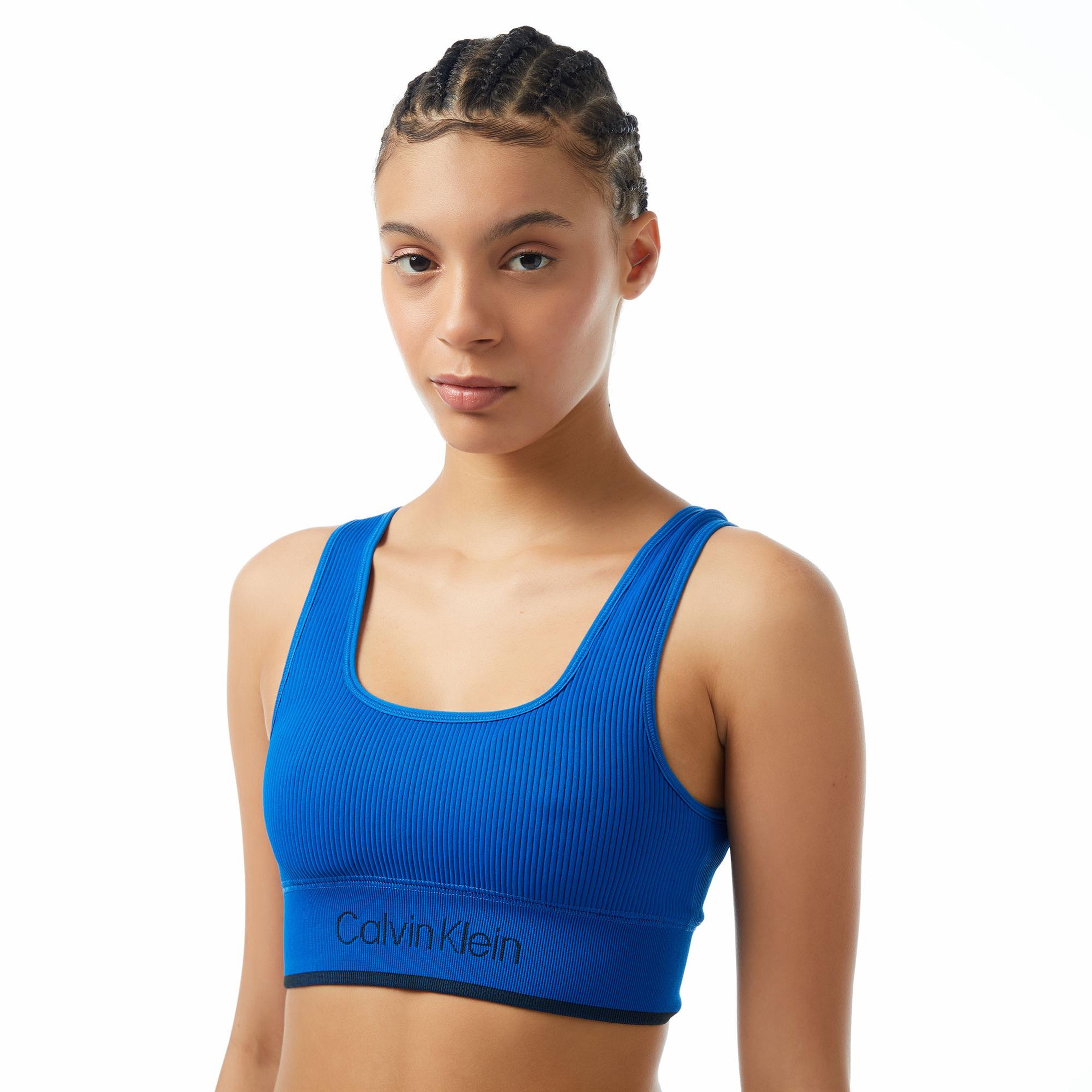 Calvin Klein Sport Ribbed Kadın Mavi Bra