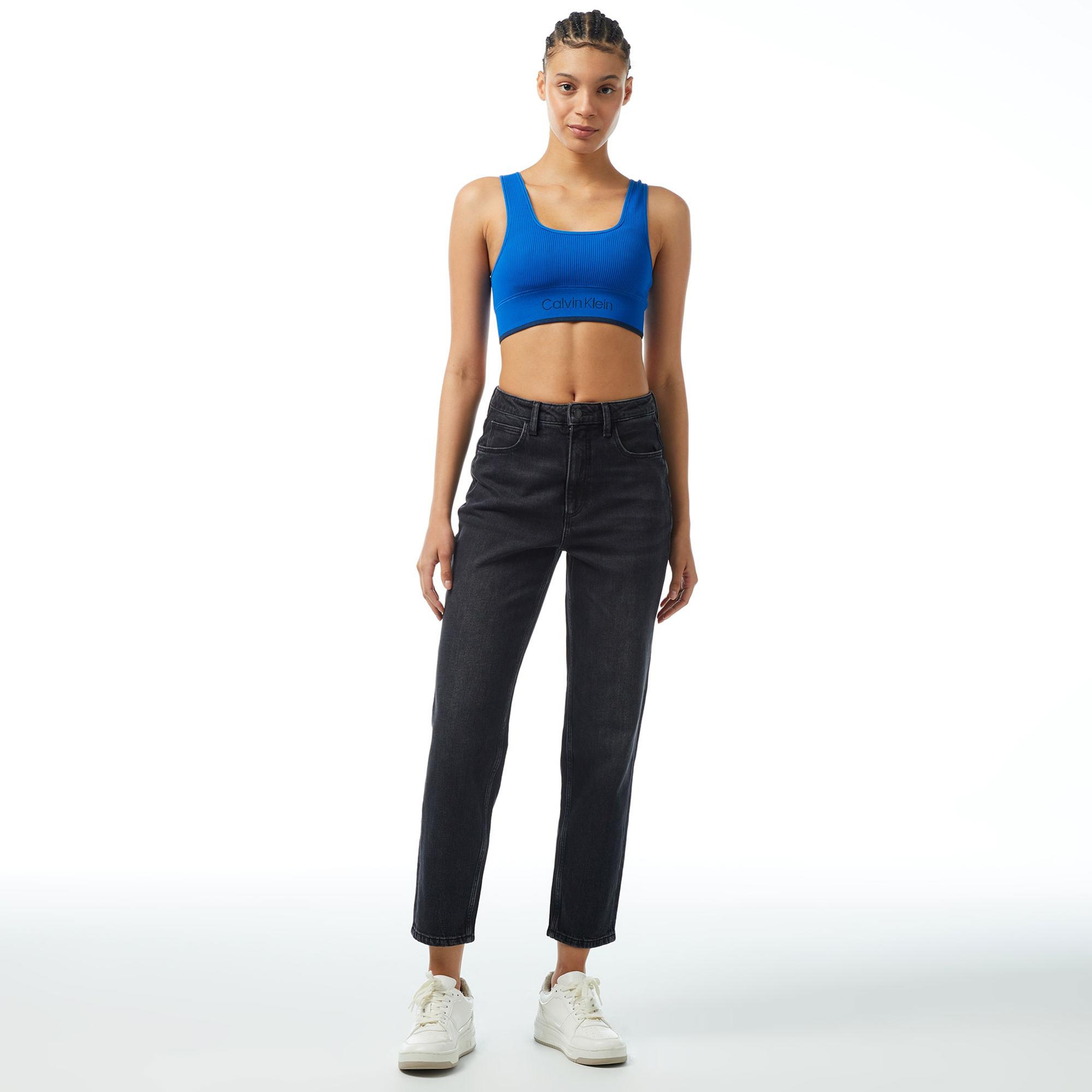 Calvin Klein Sport Ribbed Kadın Mavi Bra