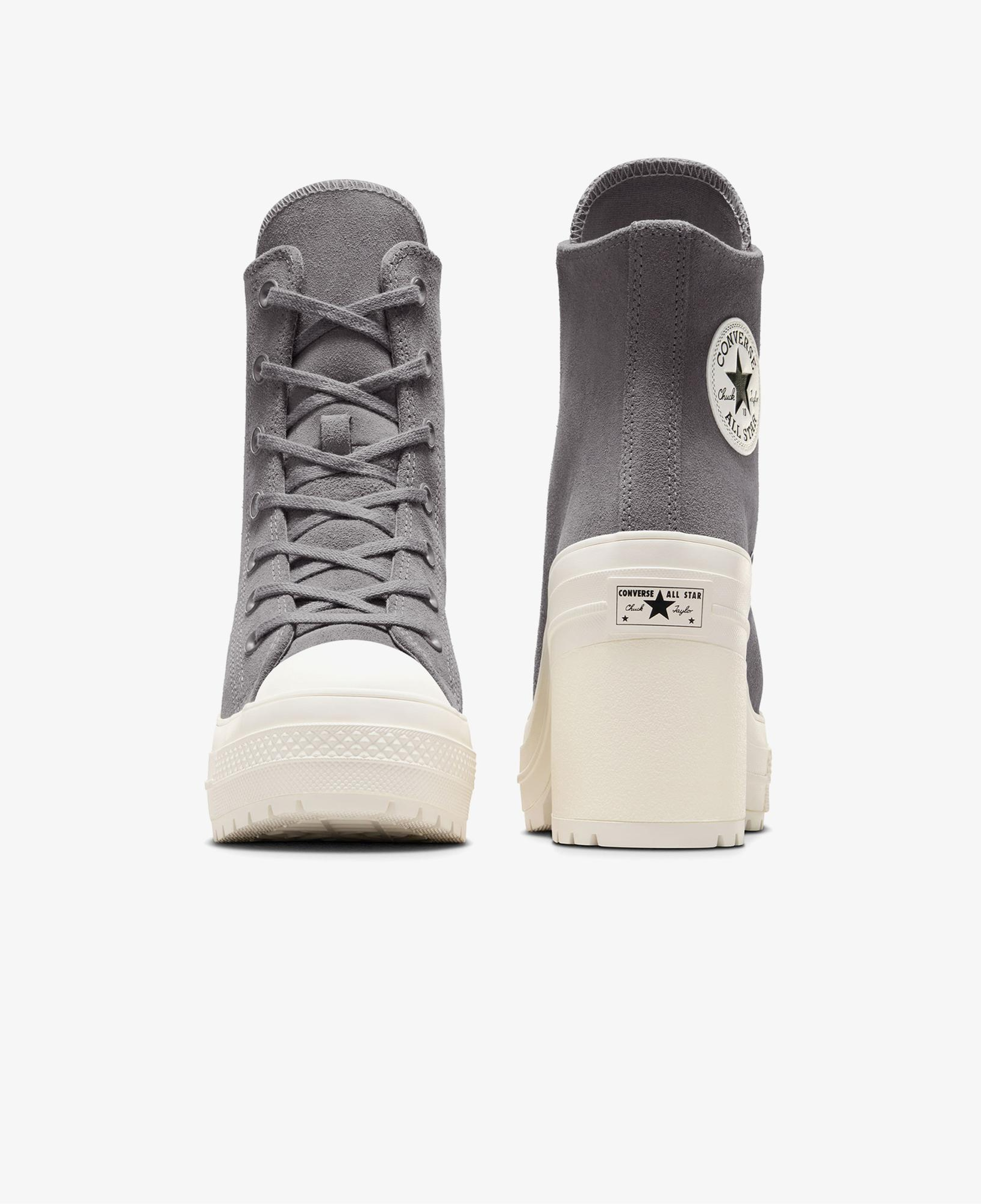 Converse Chuck 70 De Luxe Heel Unisex Gri Deri Platform Sneaker