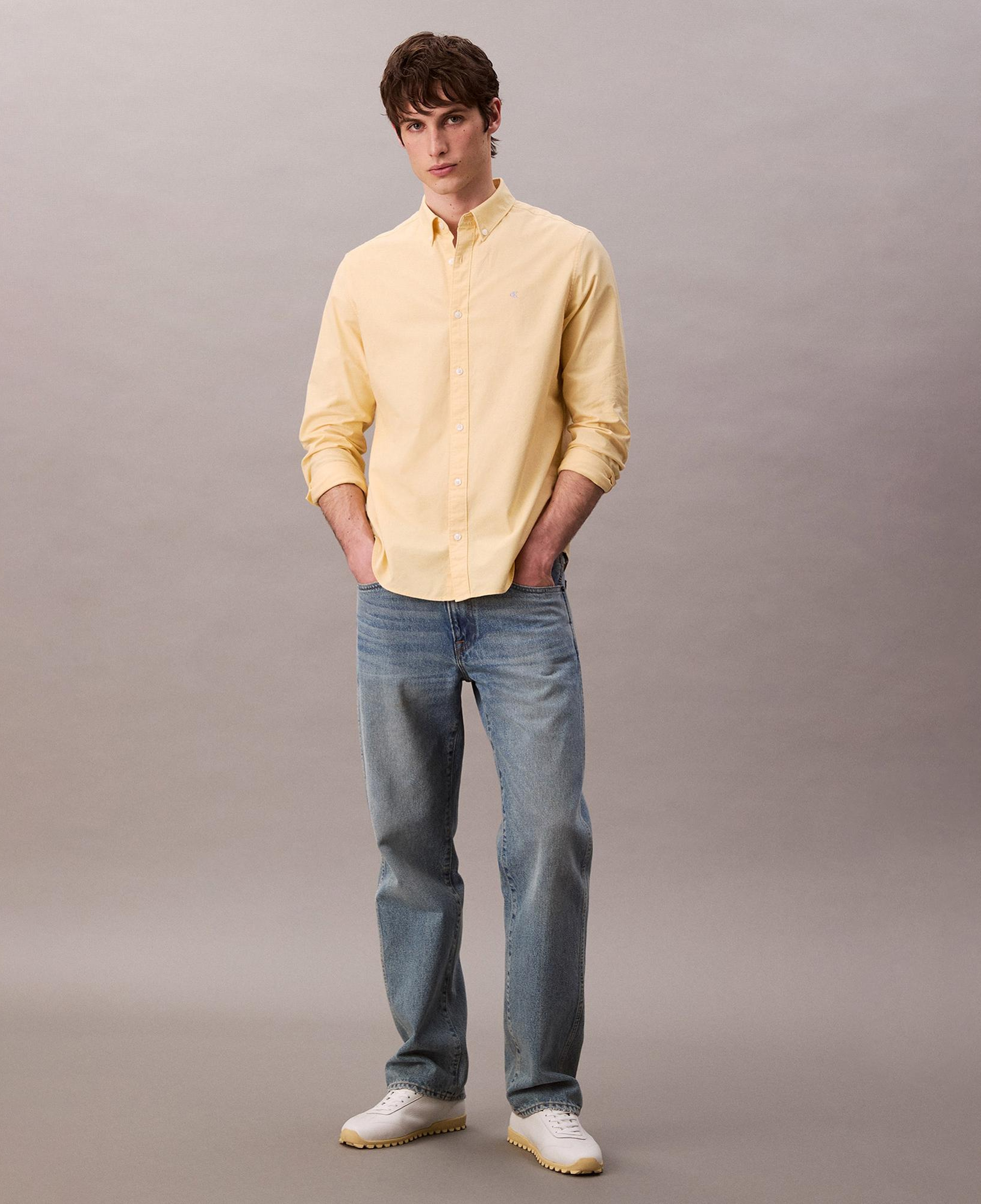 Calvin Klein Solid Oxford Classic Erkek Sarı Gömlek