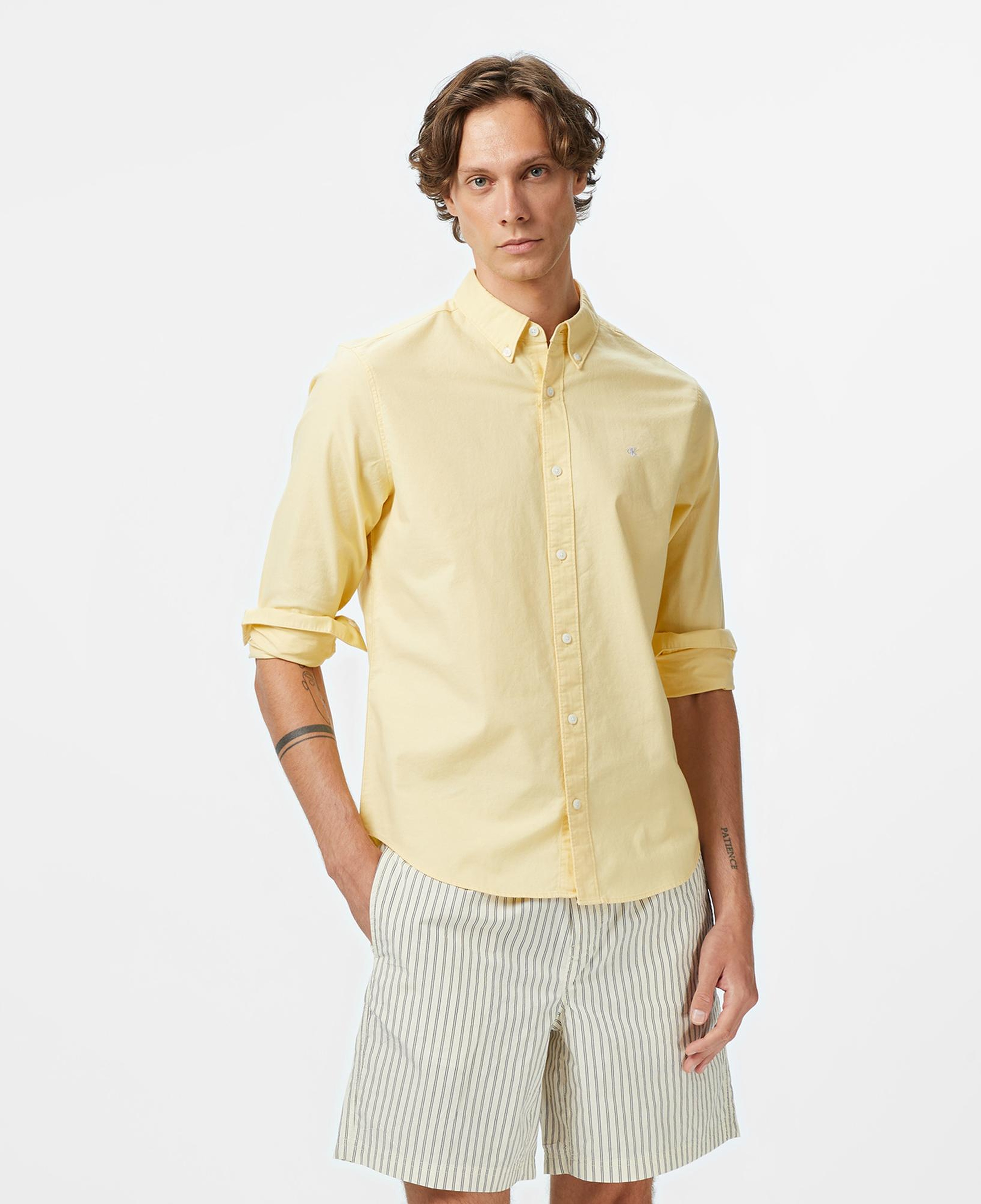 Calvin Klein Solid Oxford Classic Erkek Sarı Gömlek