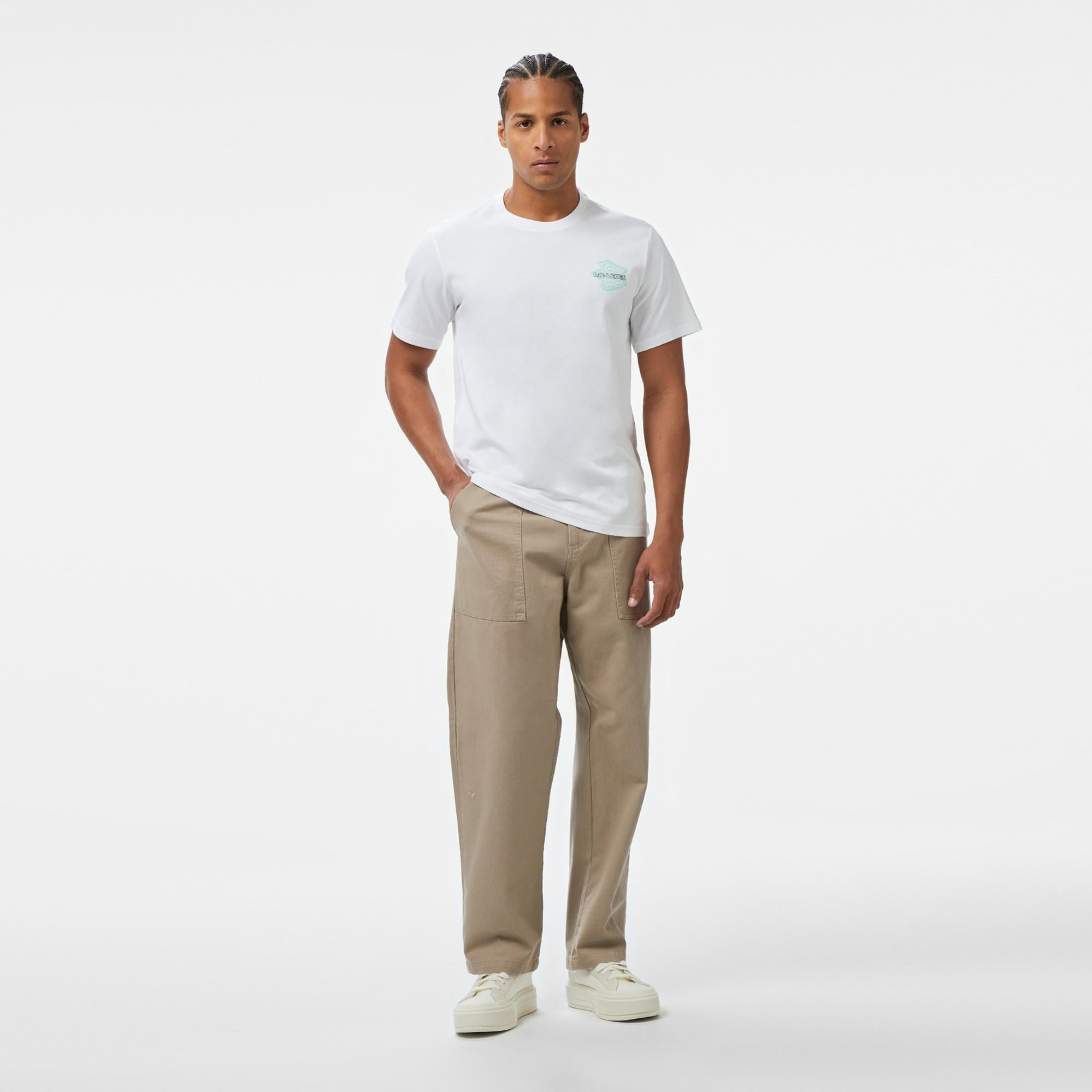 Converse Erkek Loose Fit Grafik Baskılı Beyaz T-Shirt