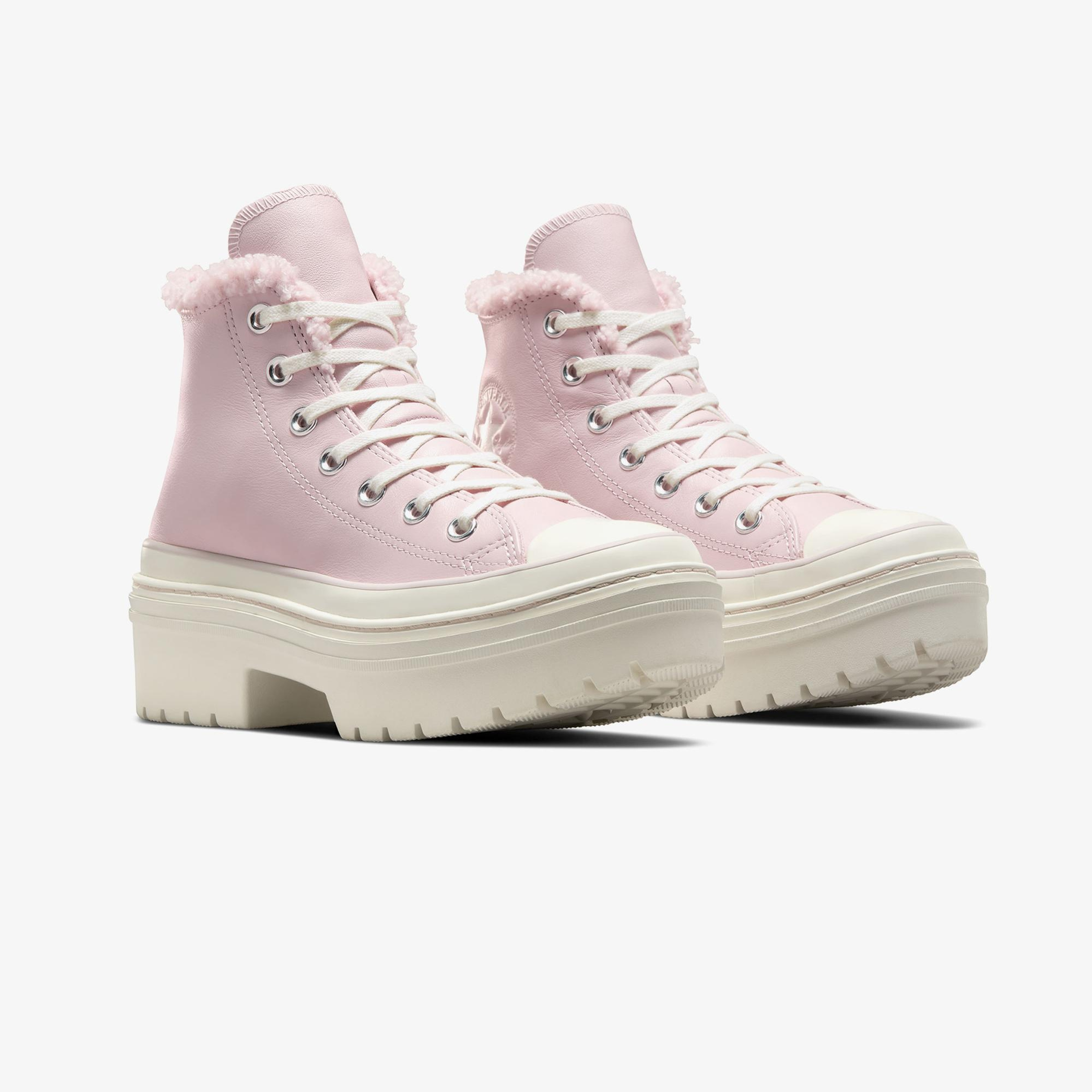 Converse Chuck Taylor All Star Lugged Heel Kadın Pembe Deri Platform Bot