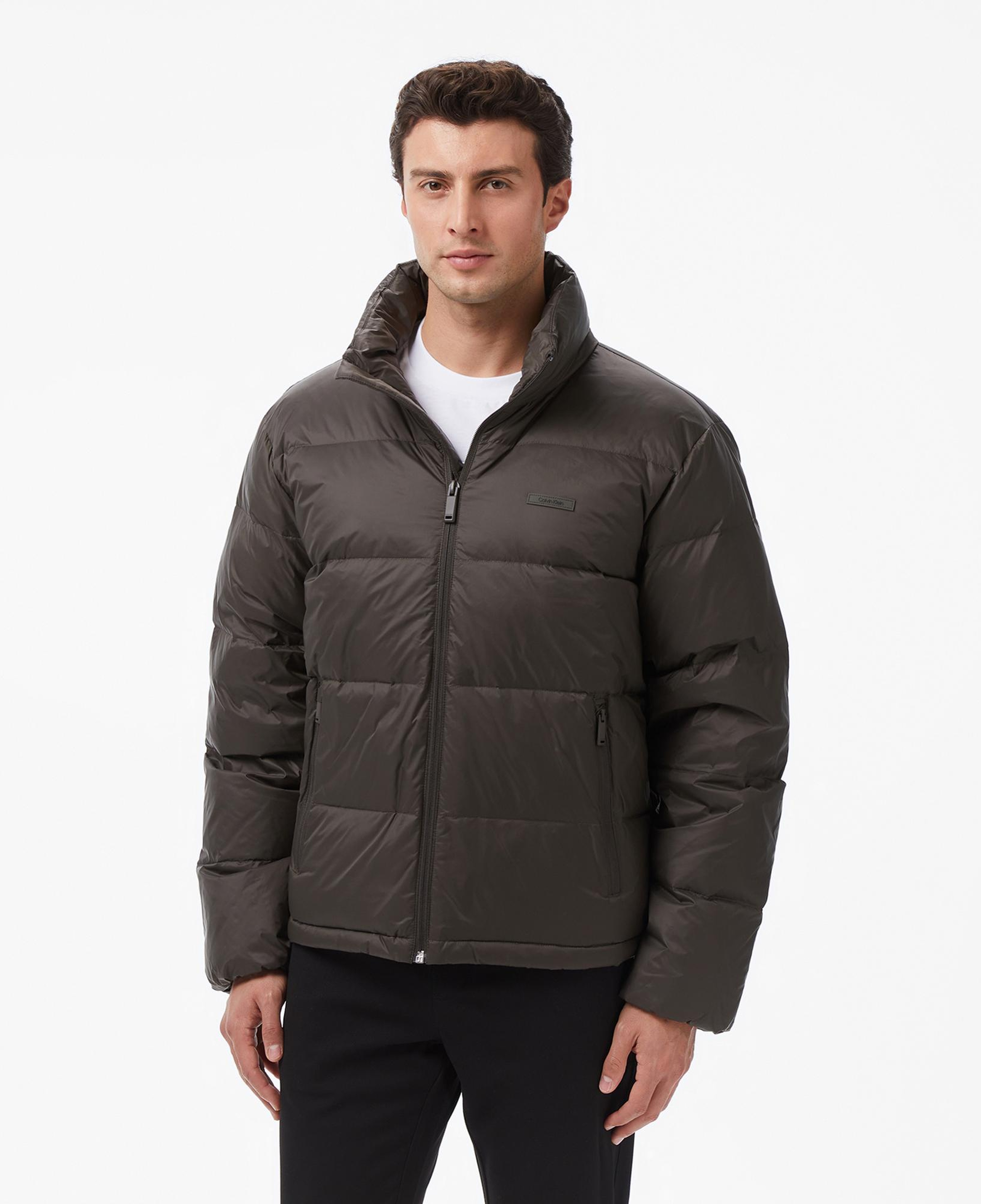 Calvin Klein Nylon Down Puffer Erkek Gri Mont