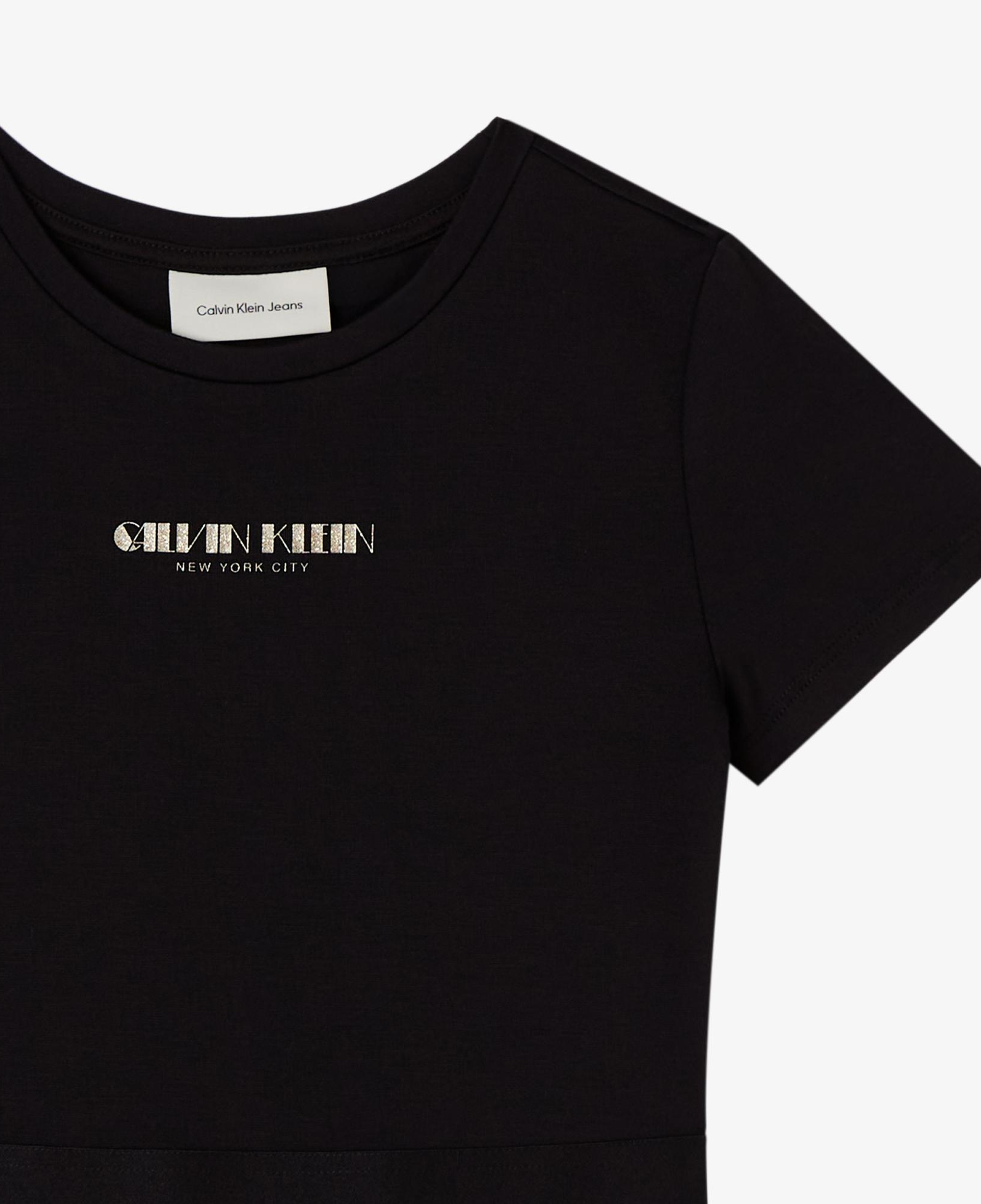 Calvin Klein Fit And Flare Punto Çocuk Siyah Elbise