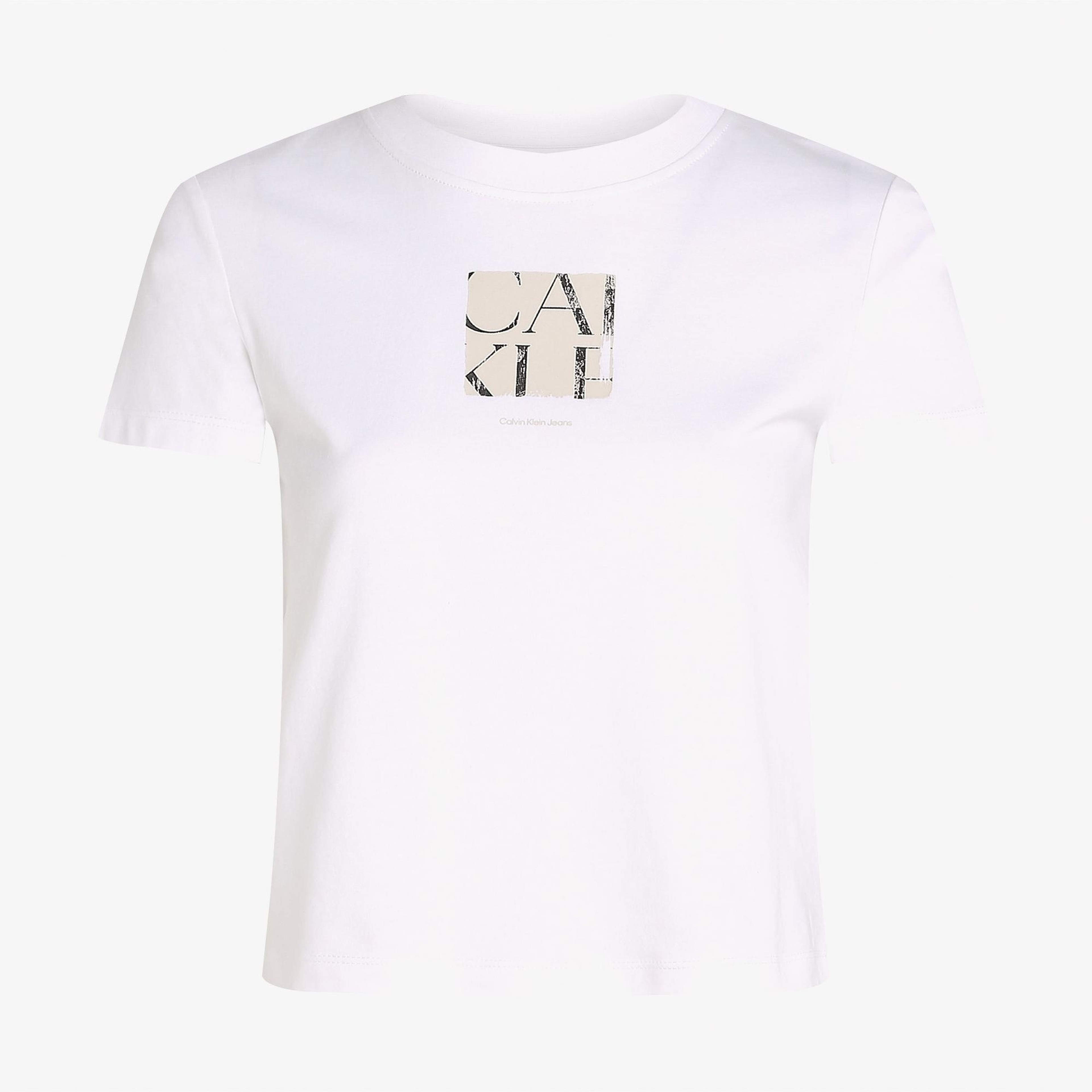 Calvin Klein Front Photo Graphic Baby Kadın Beyaz T-Shirt