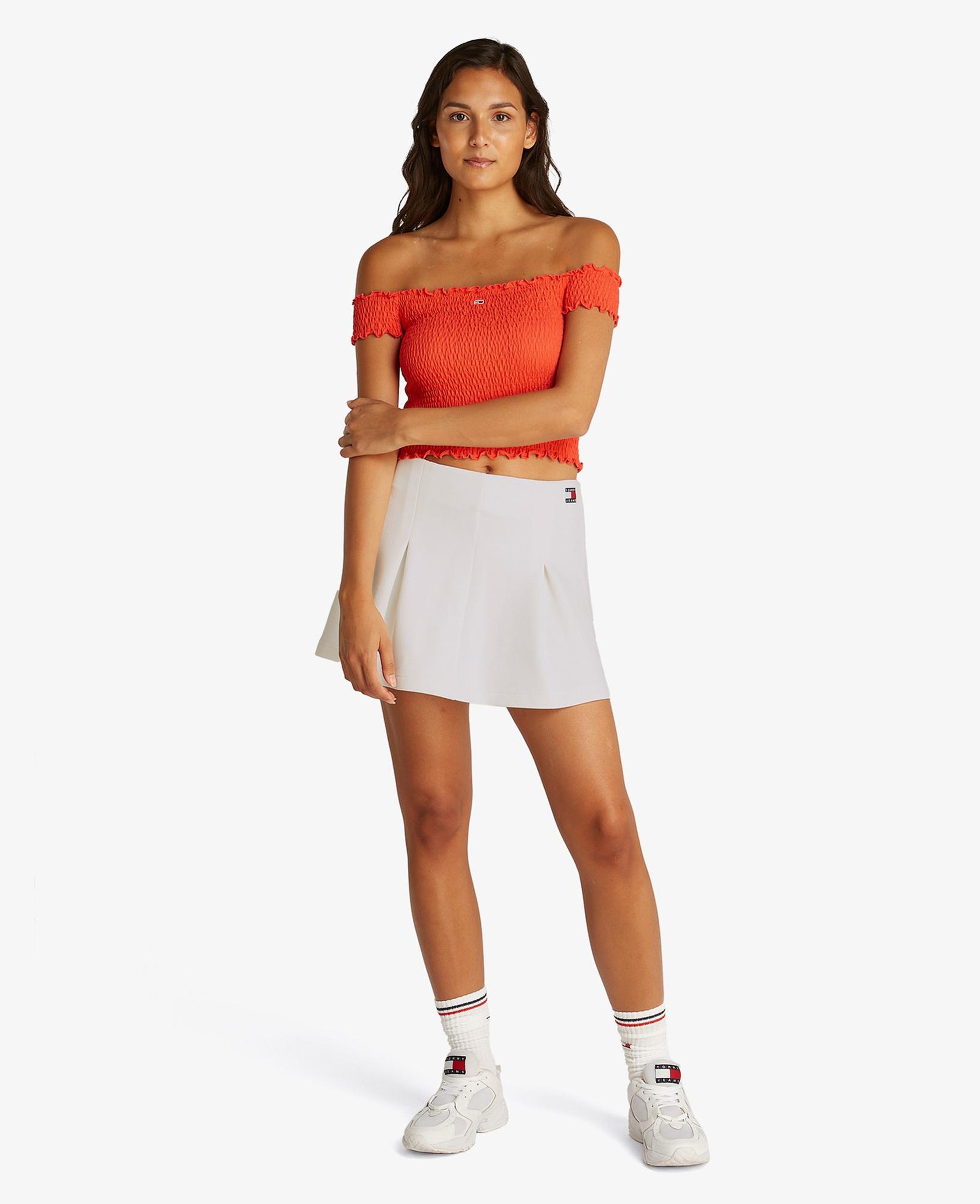 Tommy Jeans Pique Badge F&F Ext Kadın Beyaz Etek