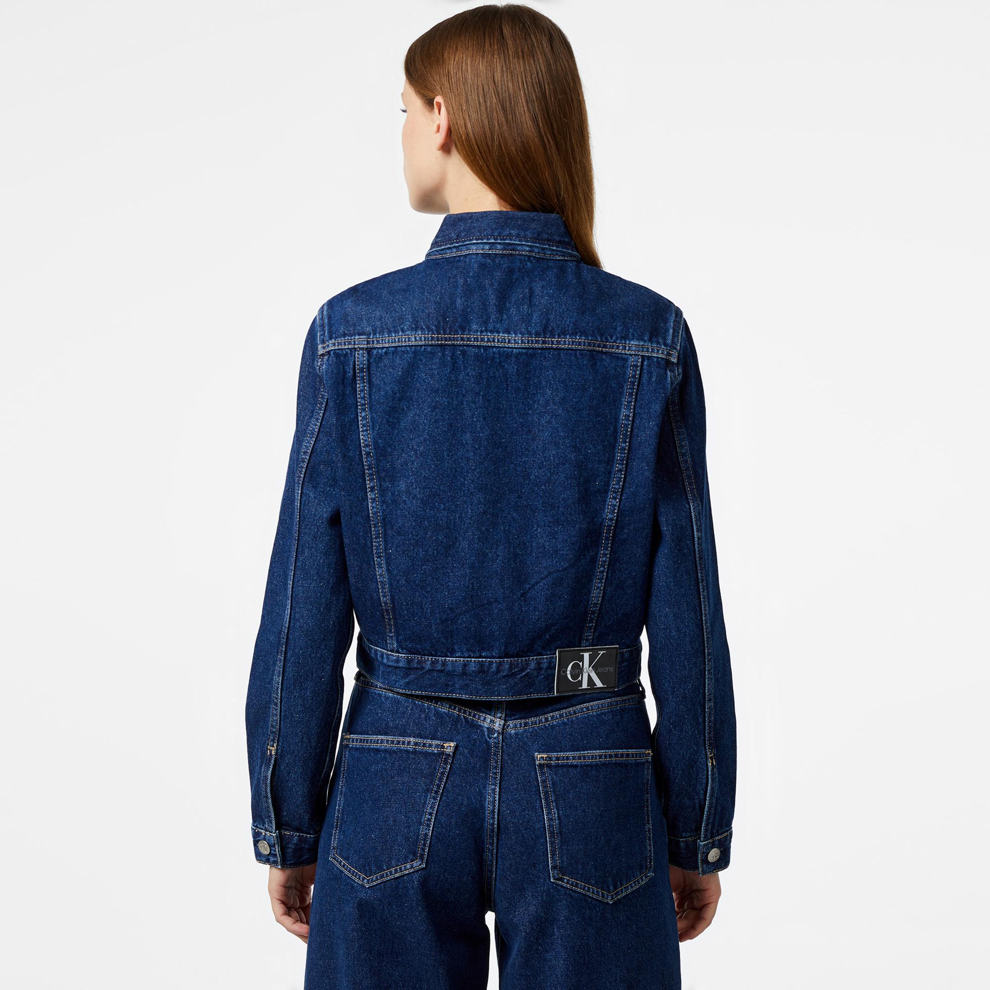 Calvin Klein Jeans Cropped 90's Kadın Mavi Kot Ceket