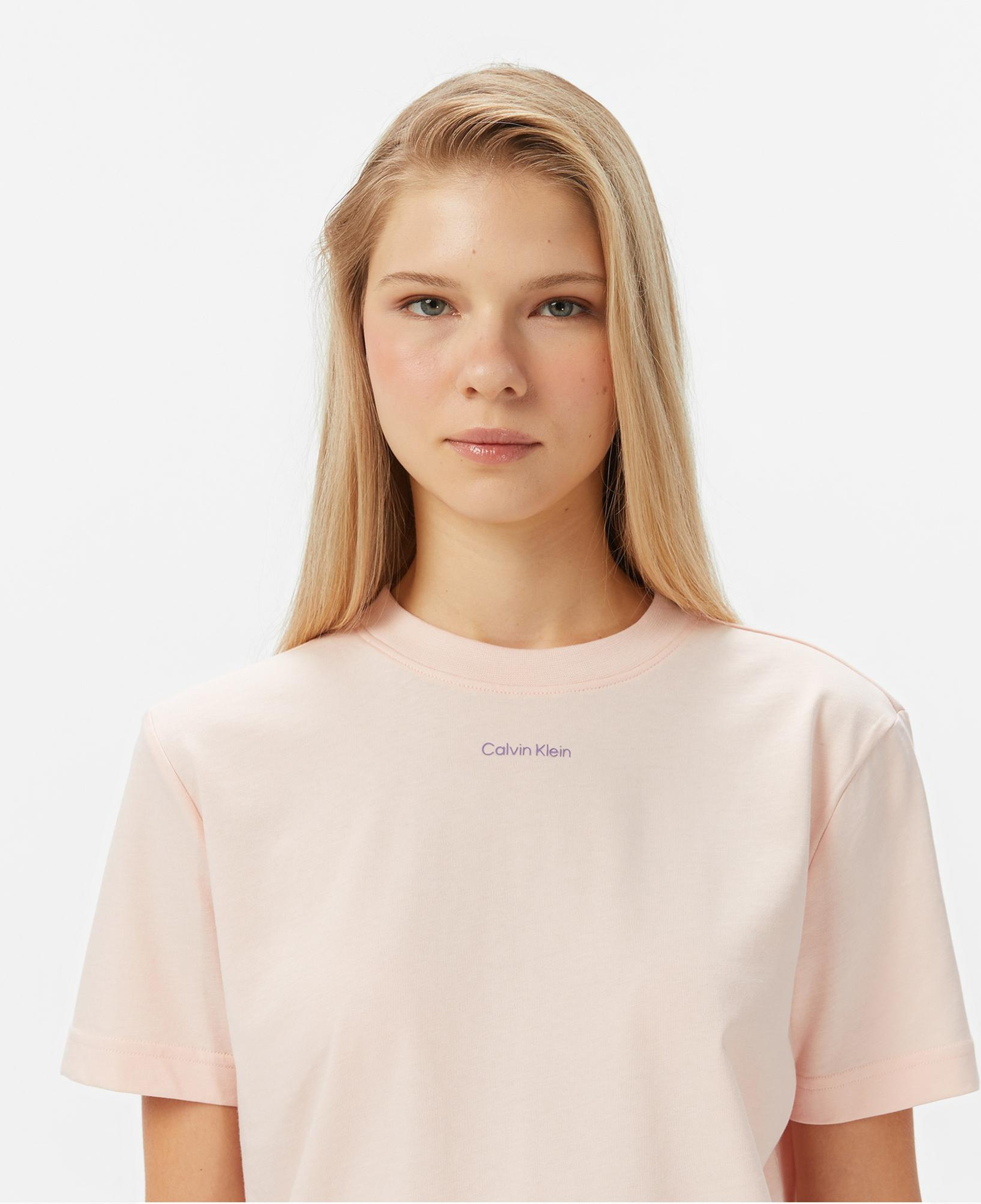 Calvin Klein Classic Logo Kadın Pembe T-Shirt