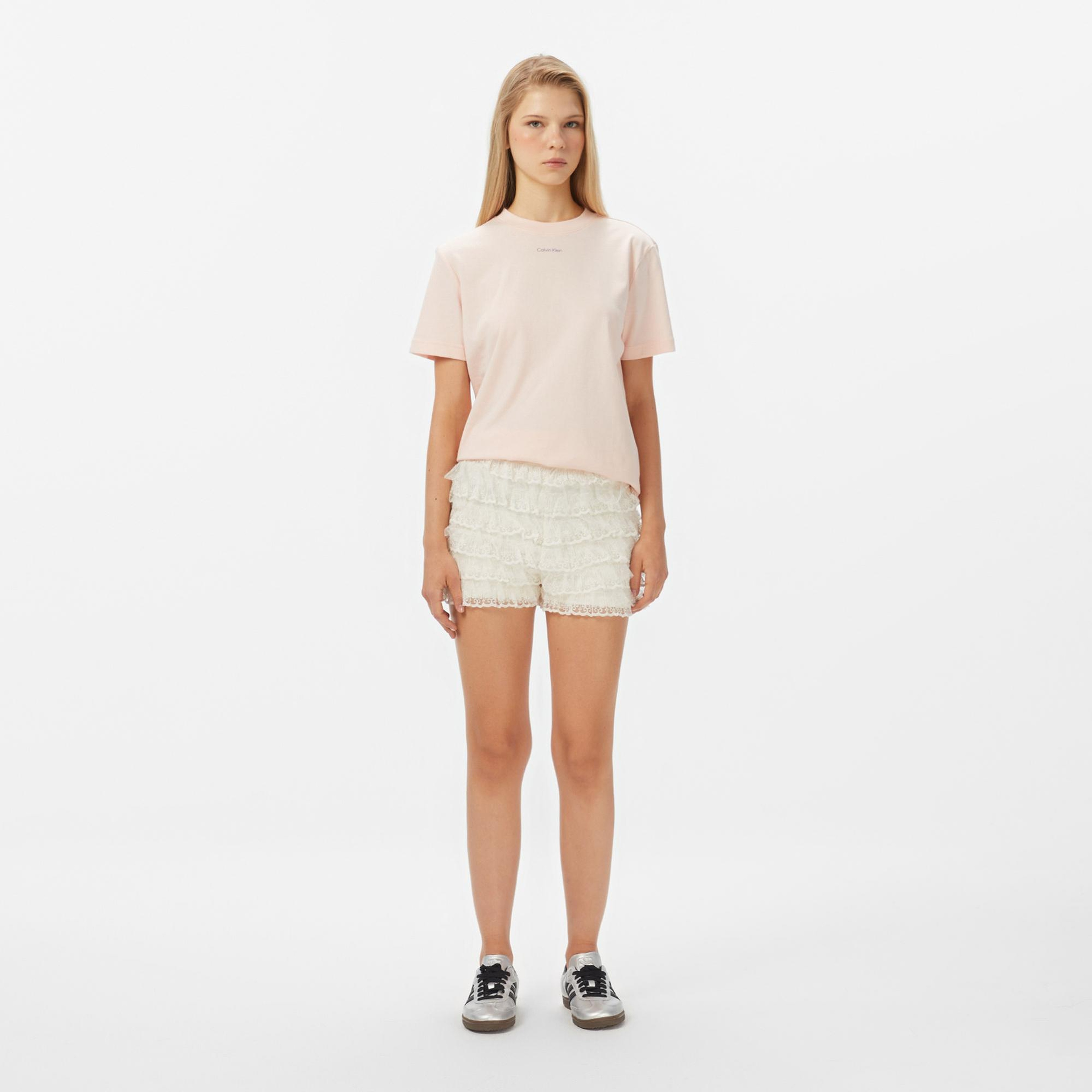 Calvin Klein Classic Logo Kadın Pembe T-Shirt